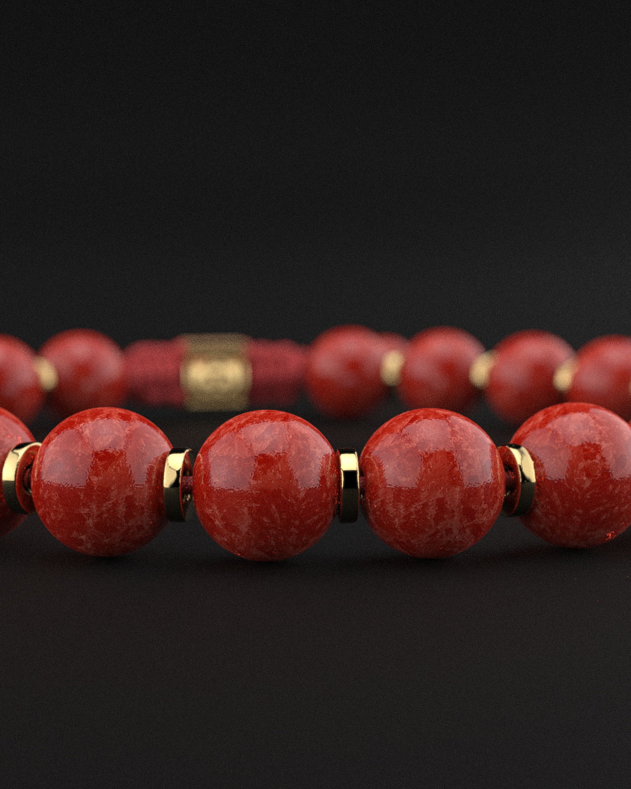 Red Coral Jade Bracelet 8mm | Prayer