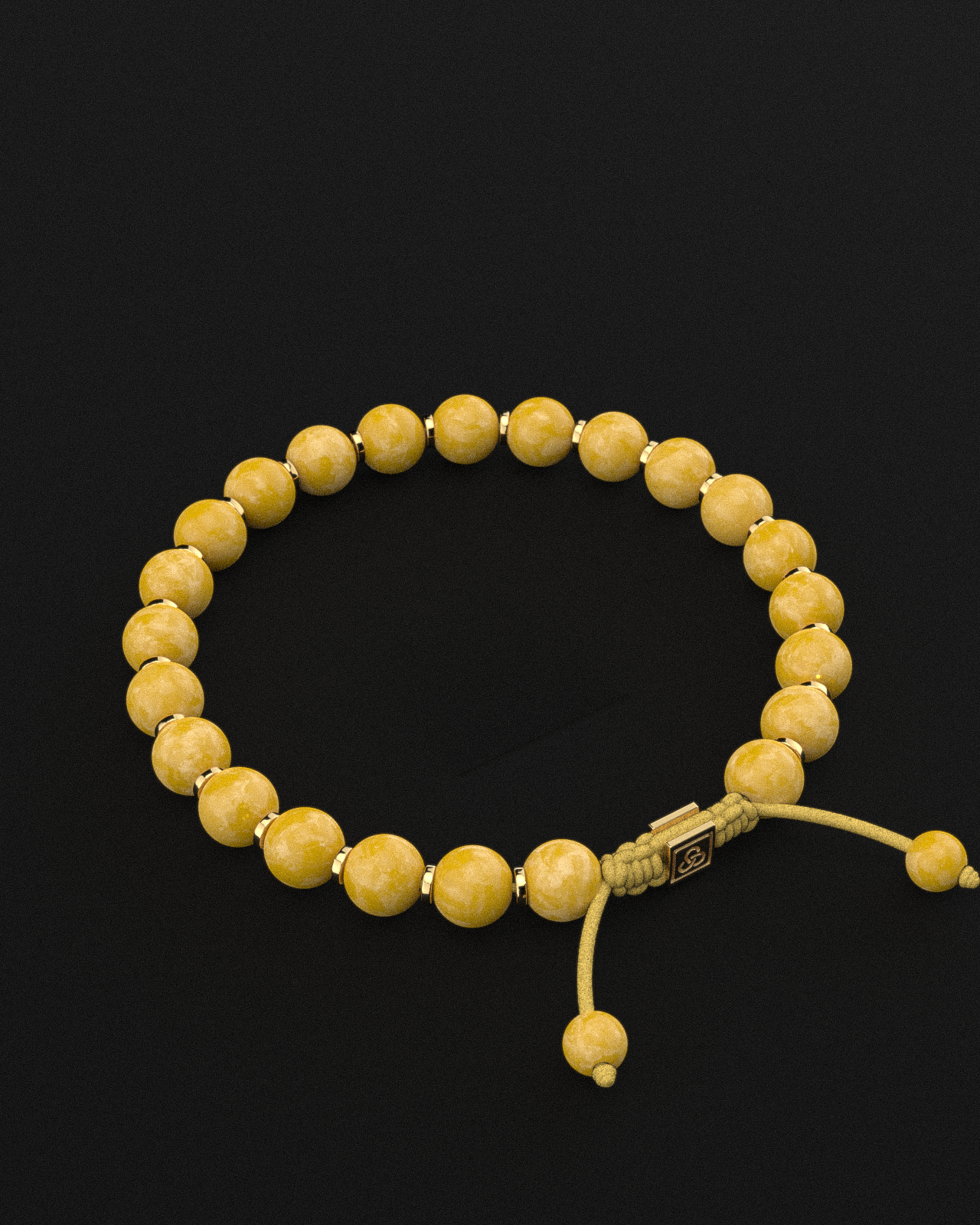Yellow Jade Bracelet 8mm | Prayer