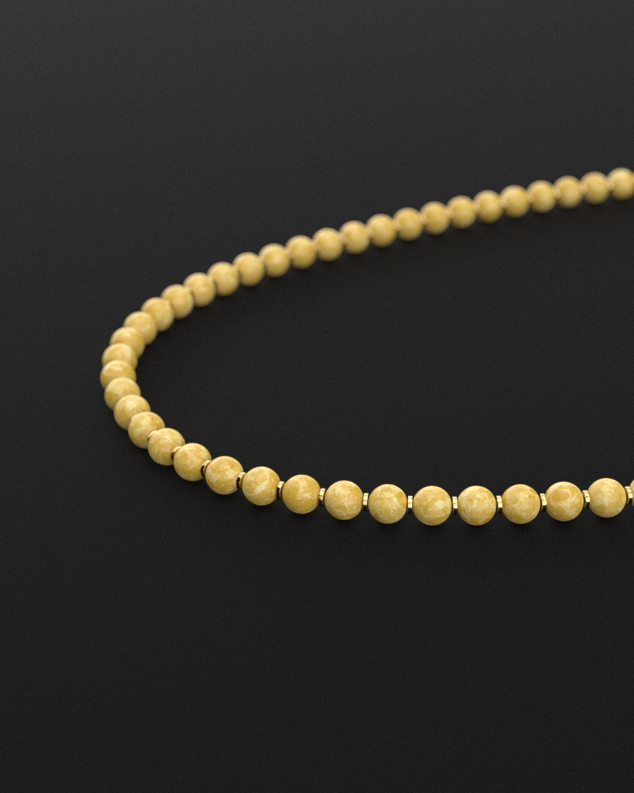 Yellow Jade Necklace 8mm | Prayer