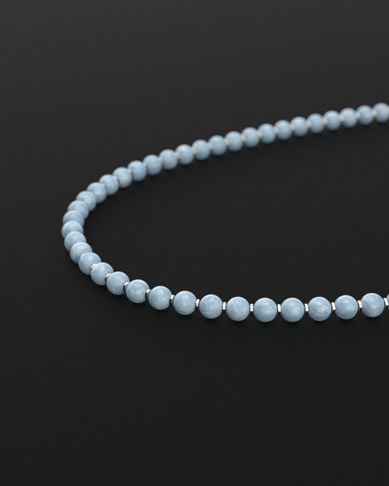 Aquamarin Jade Halskette 8mm | Gebet