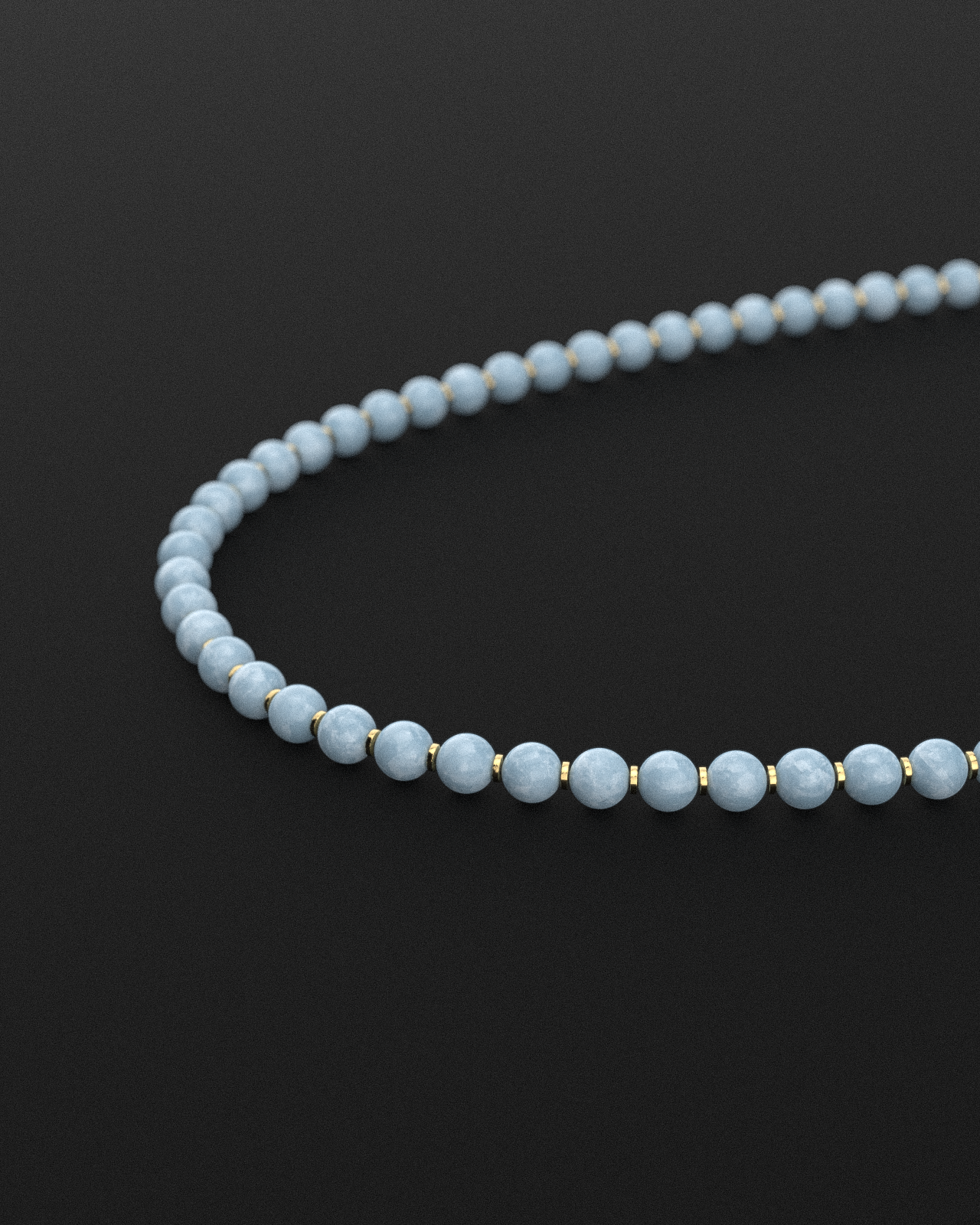 Aquamarin Jade Halskette 8mm | Gebet