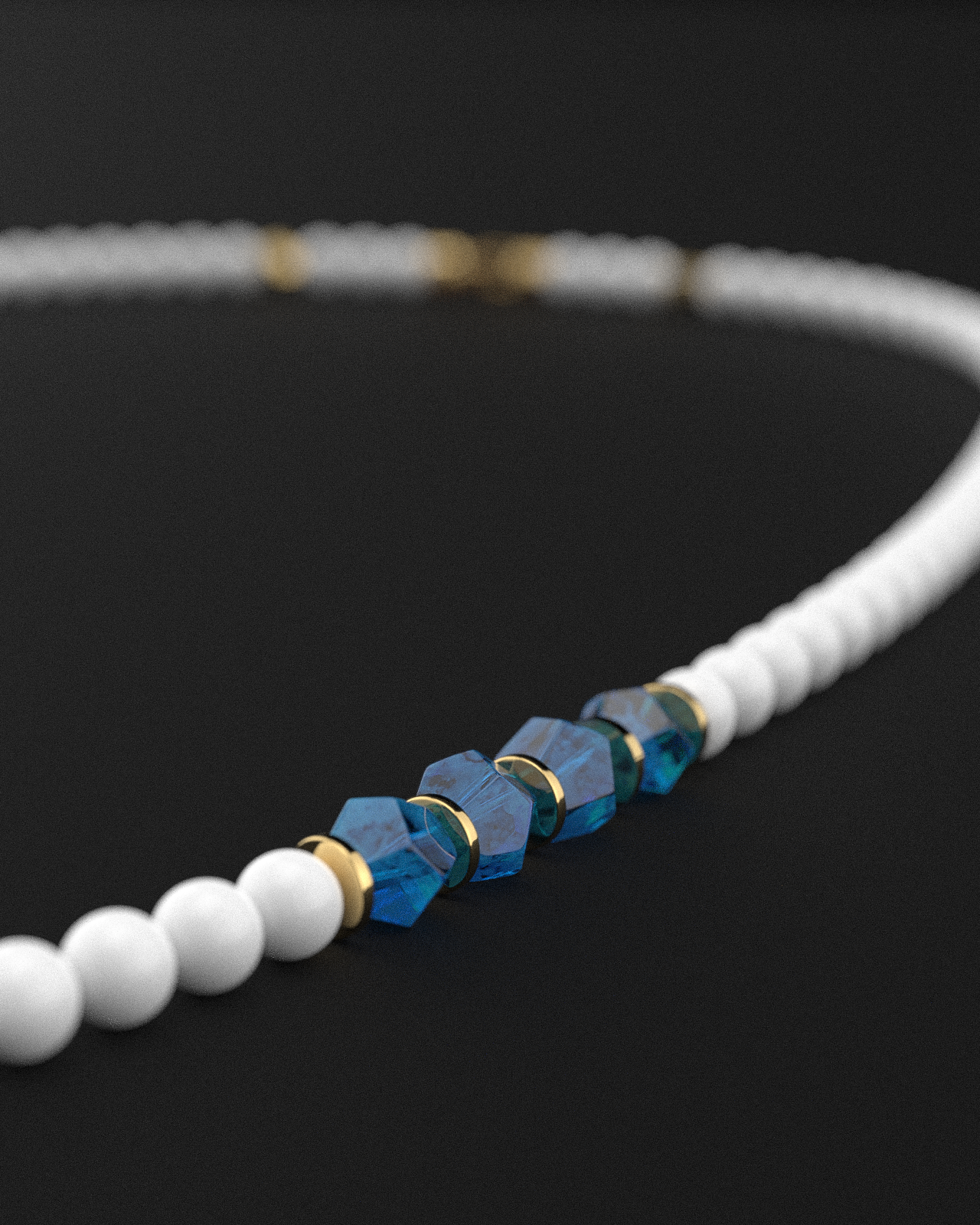 Blue Quartz + Tridacna Necklace 8mm | AEON