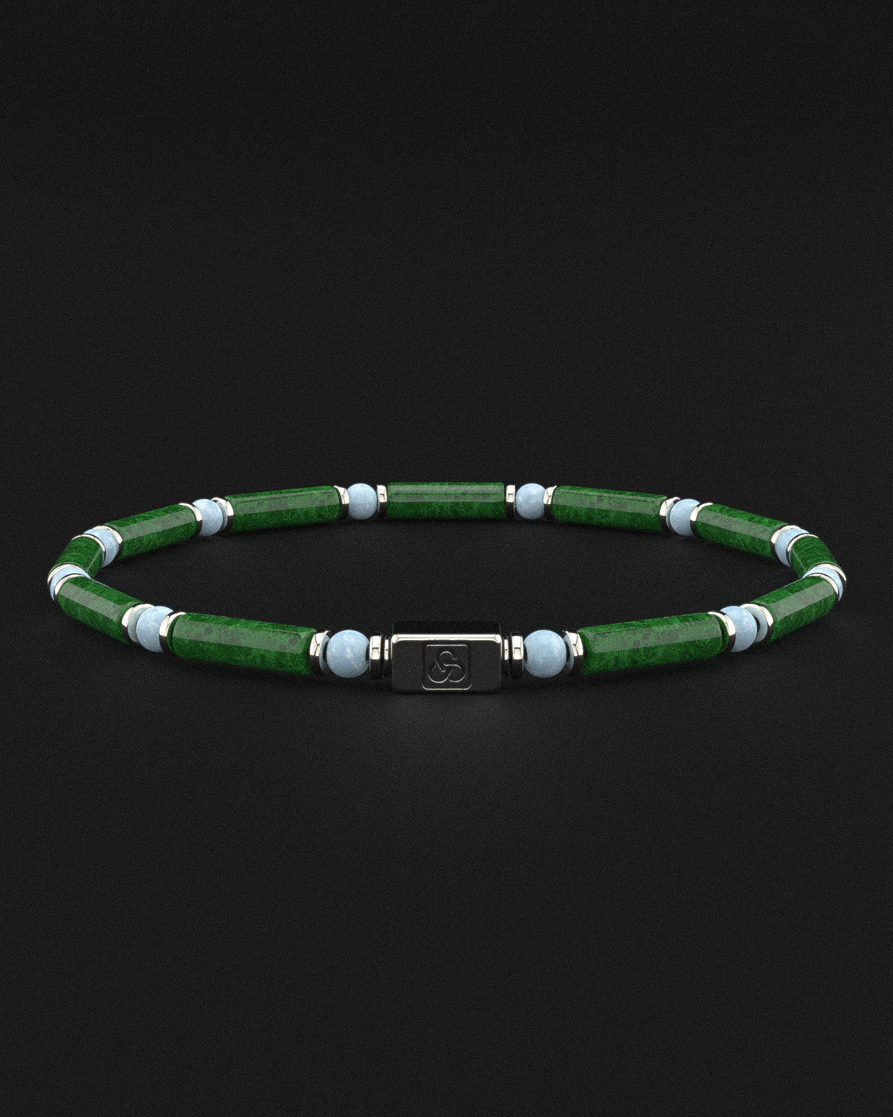 Emerald Jade + Aquamarine Bracelet 4mm | PIPE