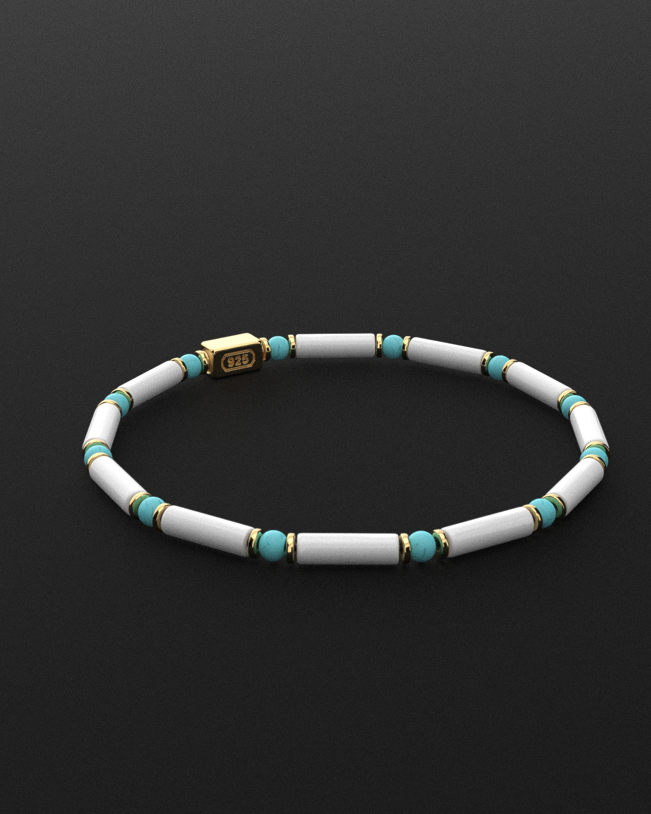 Howlite + Turquoise Bracelet 4mm | PIPE