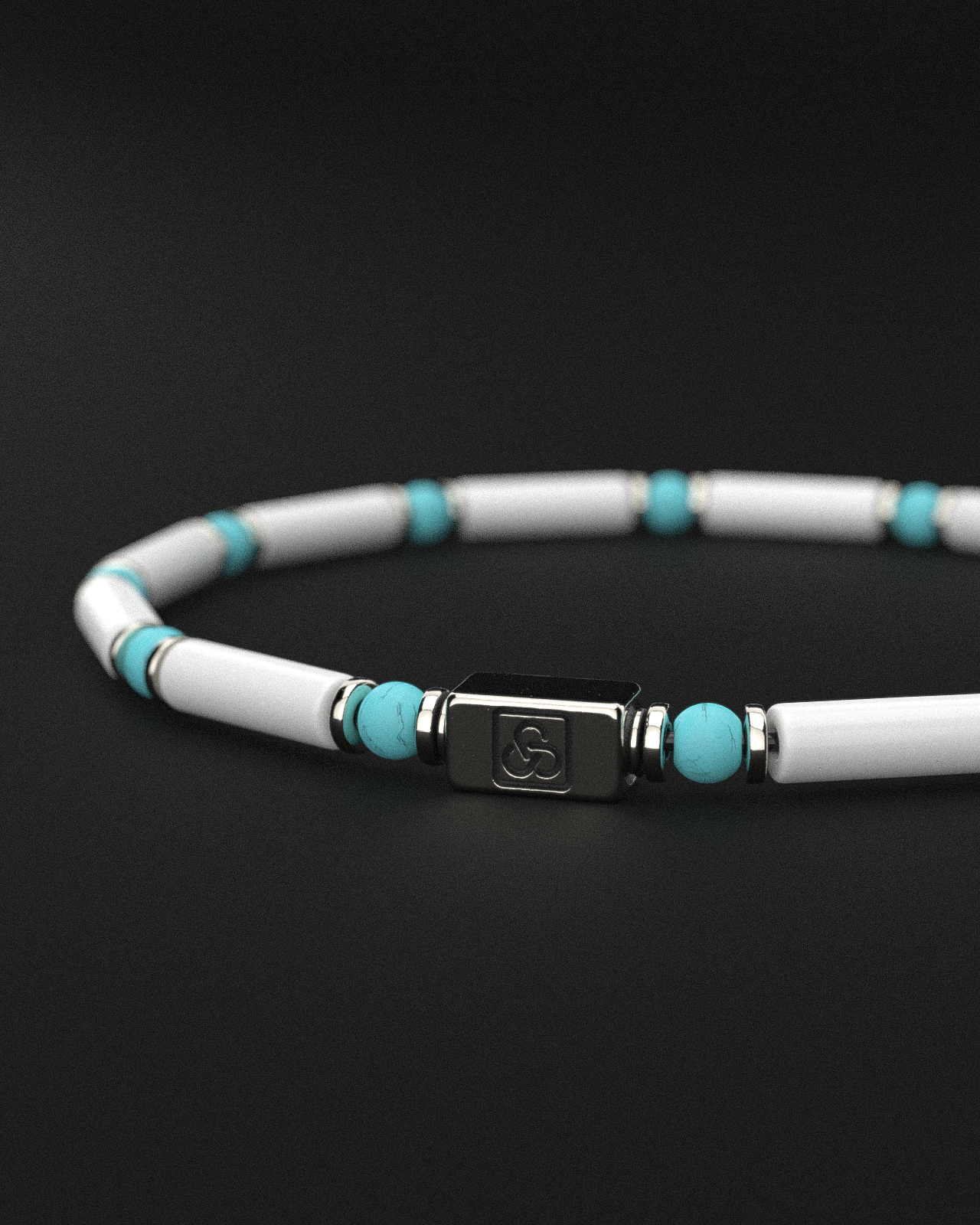 Howlith + Türkis Armband 4mm | PIPE