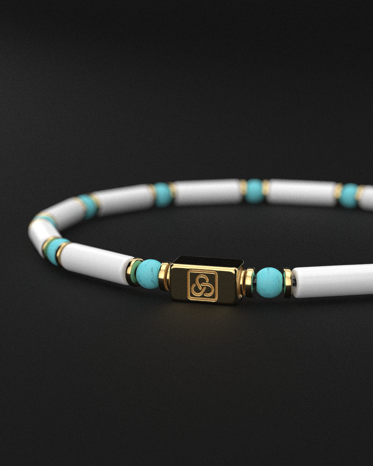 Howlith + Türkis Armband 4mm | PIPE