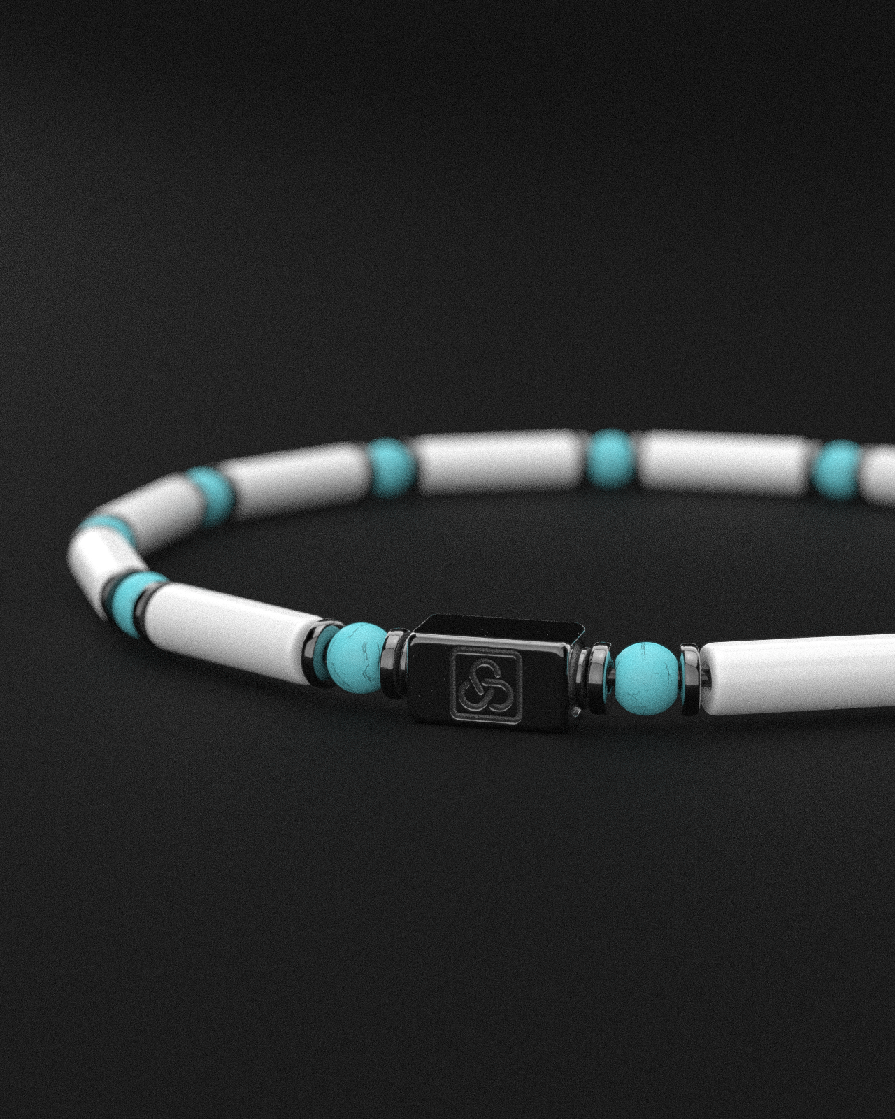 Howlith + Türkis Armband 4mm | PIPE