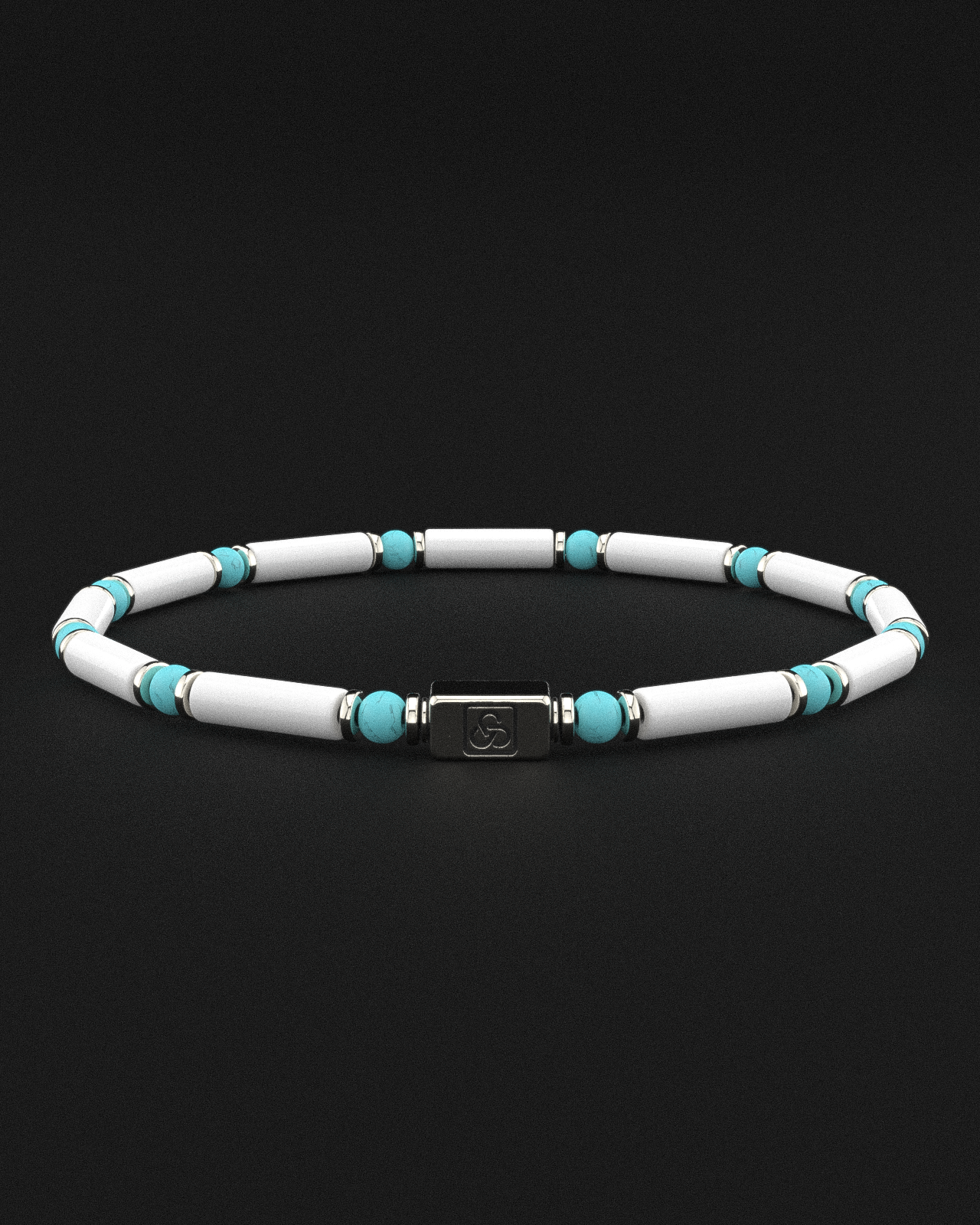 Howlith + Türkis Armband 4mm | PIPE