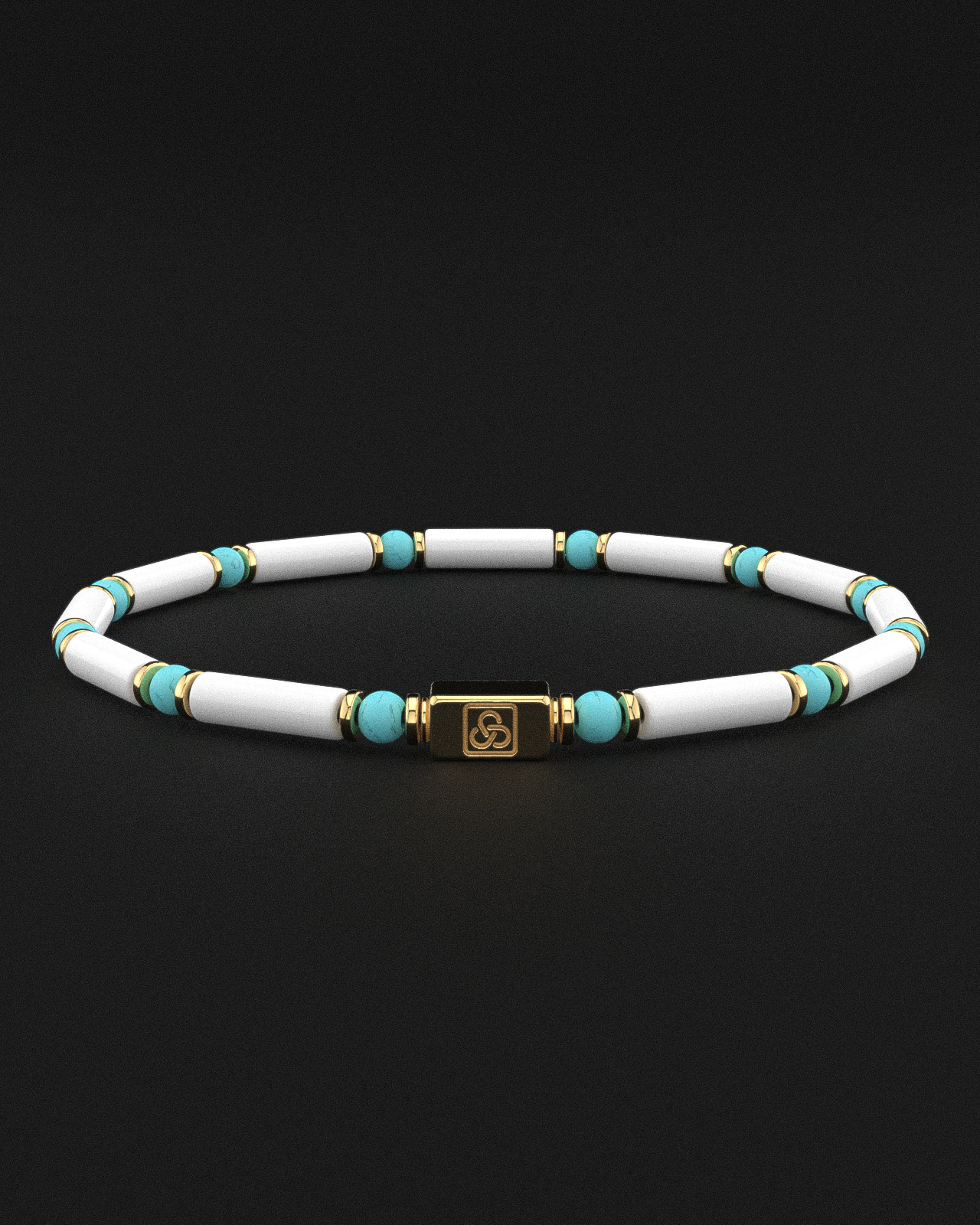 Howlith + Türkis Armband 4mm | PIPE