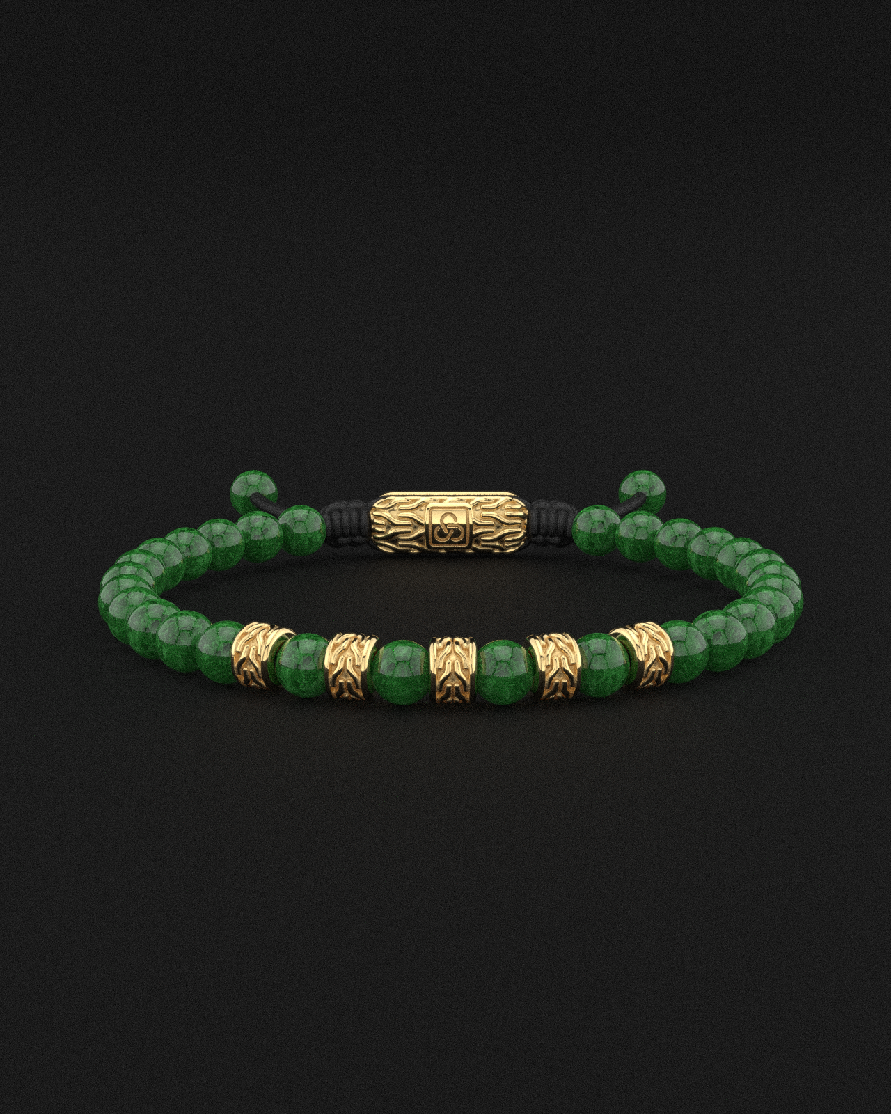 Emerald Jade Bracelet 6mm | Snake