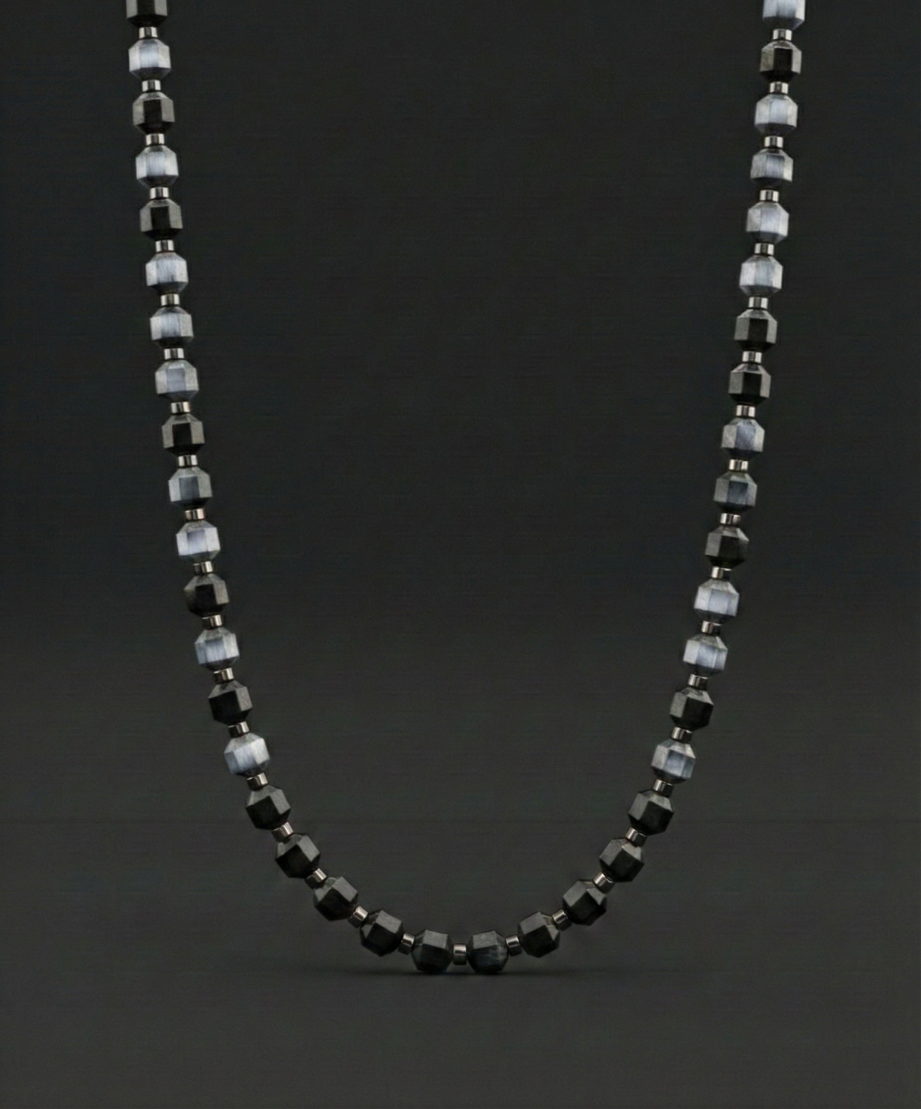 Silver Obsidian Necklace 5mm | Kubic