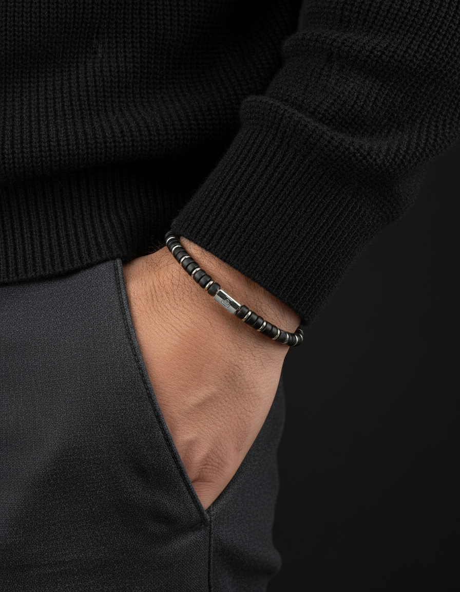 Onyx Matte Bracelet 6mm | Spacer #2