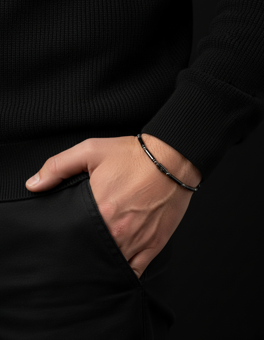 Onyx + Hematite Bracelet 4mm | PIPE