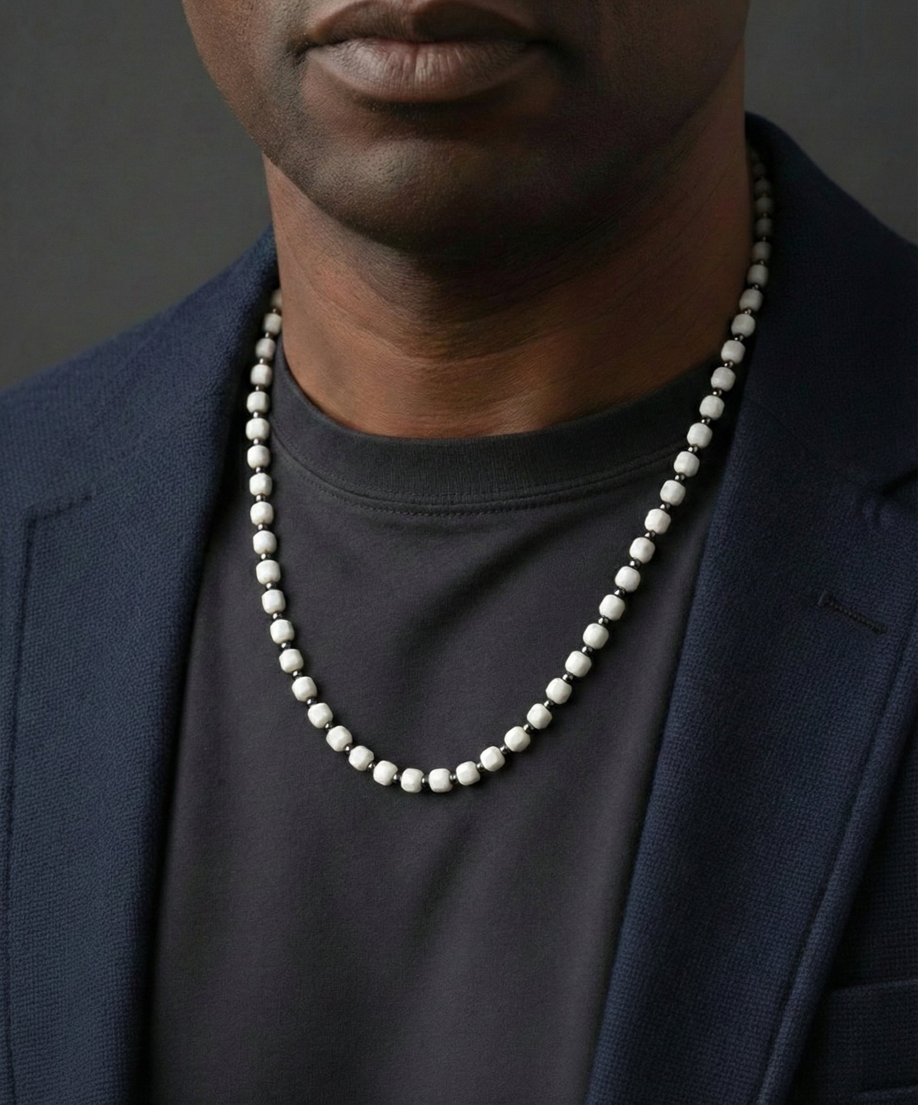 Howlite Necklace 5mm | Kubic