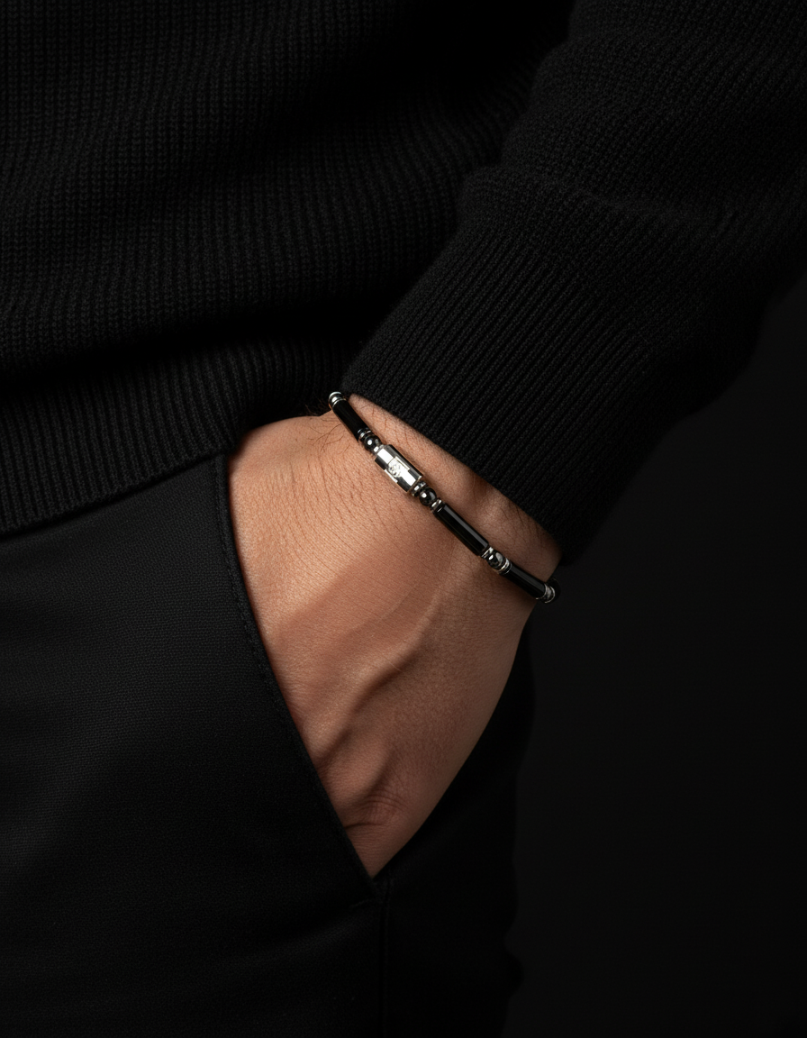 Onyx + Hematite Bracelet 4mm | PIPE