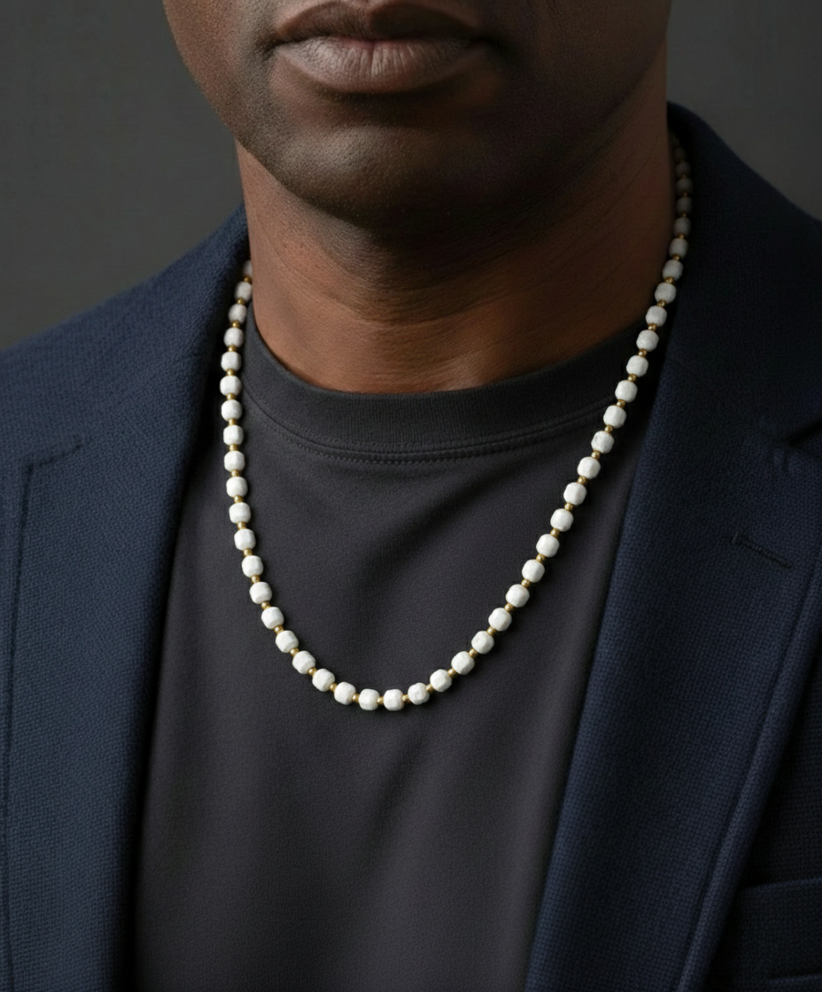 Howlite Necklace 5mm | Kubic