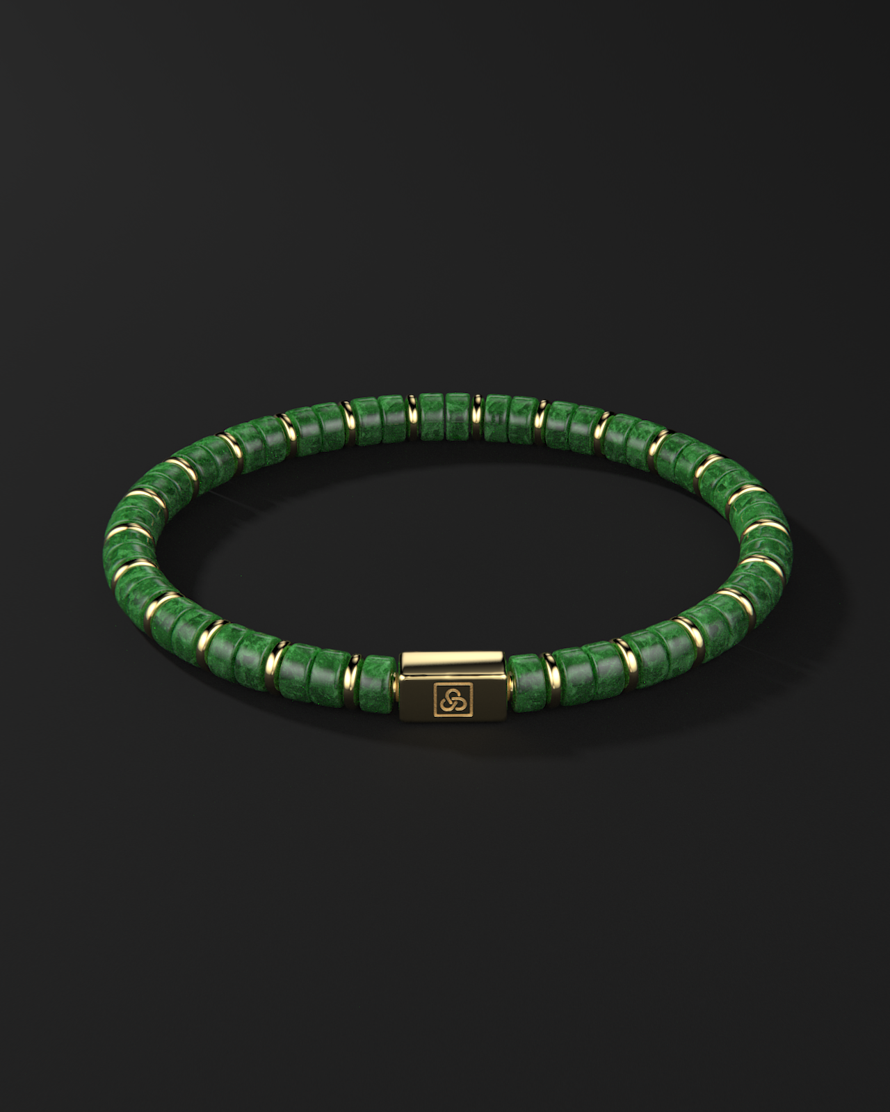 Pulsera de Jade Esmeralda 6mm | Espaciador #2