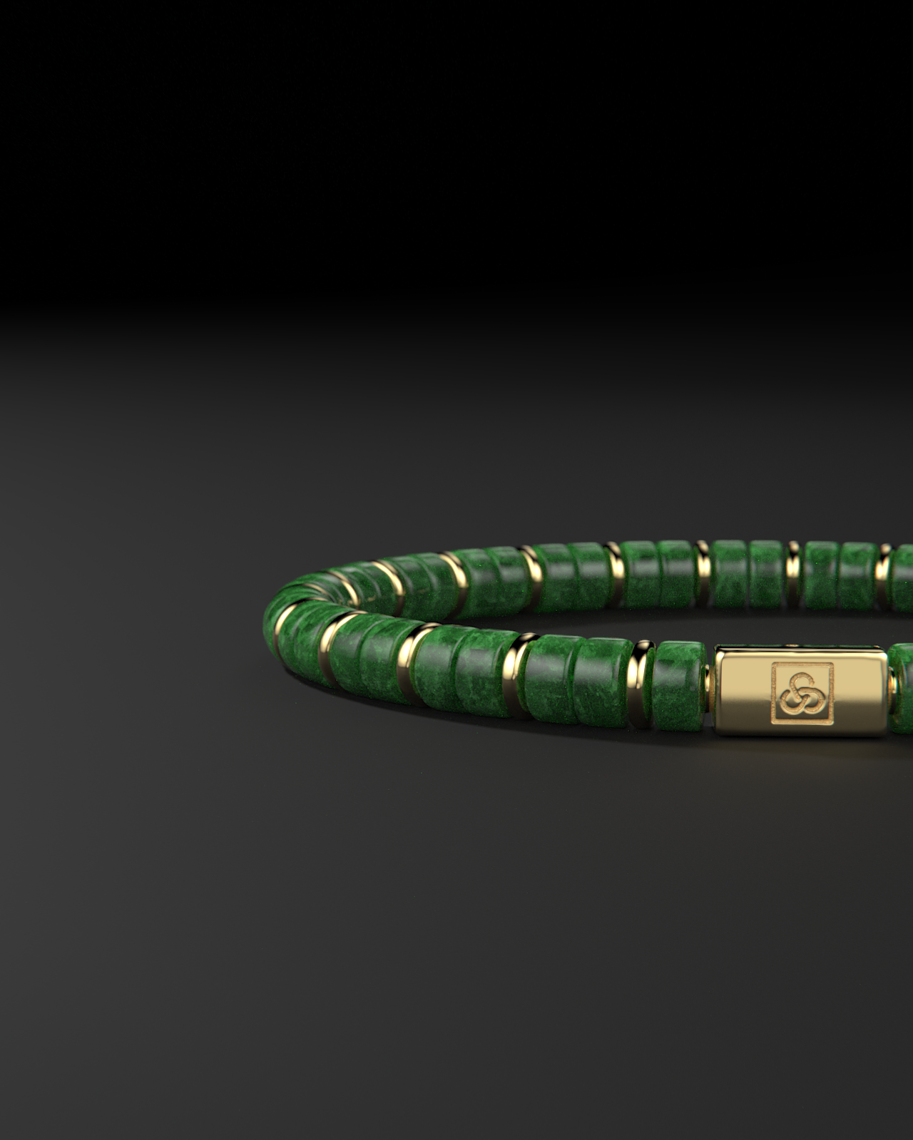 Pulsera de Jade Esmeralda 6mm | Espaciador #2