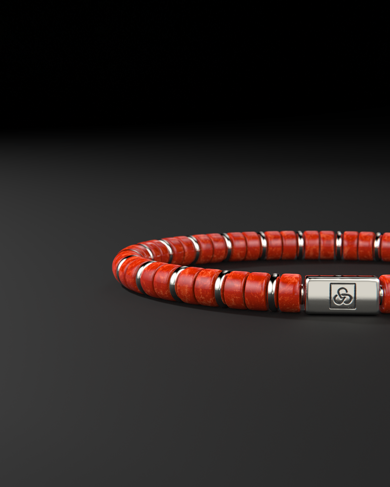 Pulsera de Jade Rojo 6mm | Espaciador #2