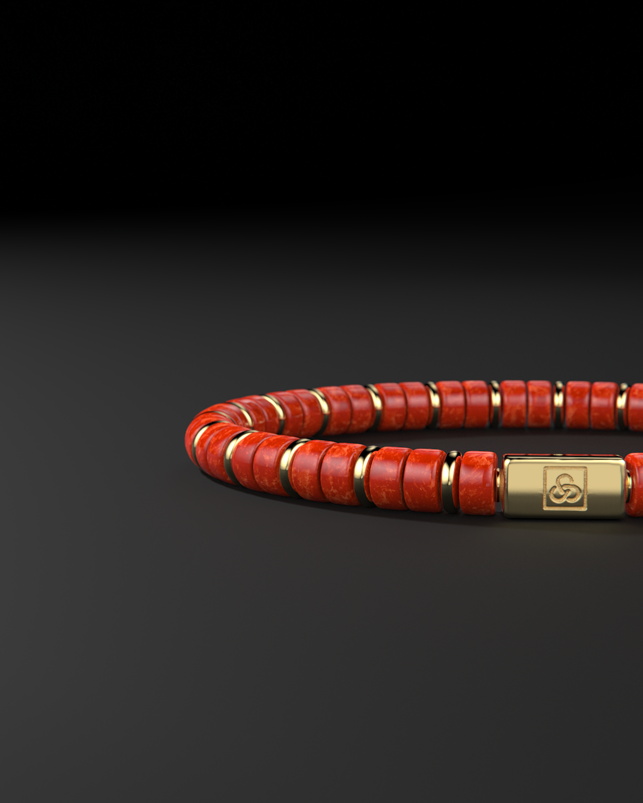 Pulsera de Jade Rojo 6mm | Espaciador #2