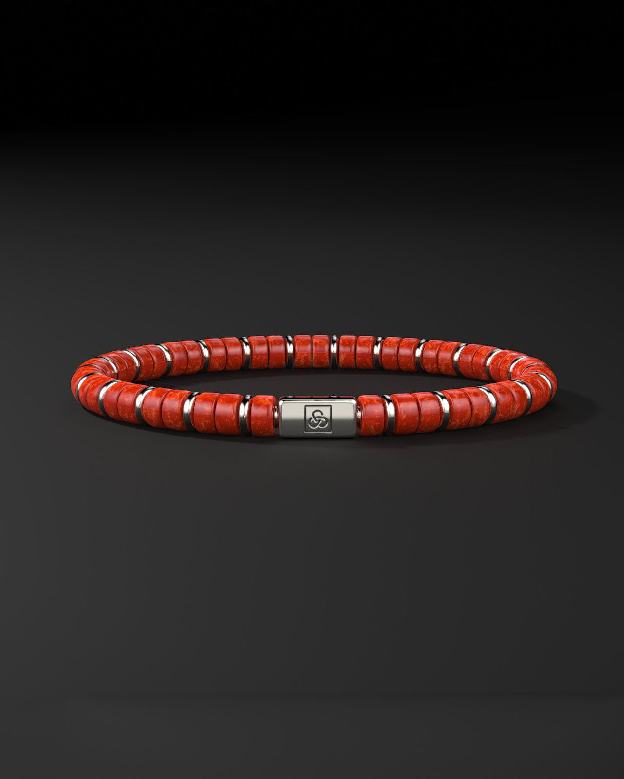 Pulsera de Jade Rojo 6mm | Espaciador #2