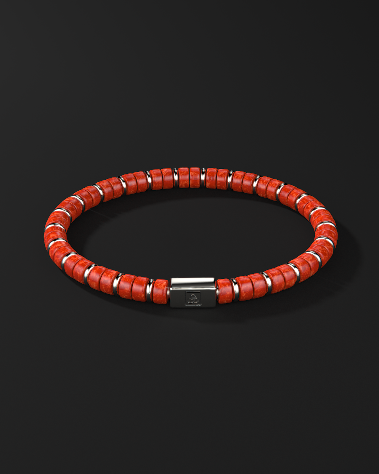 Pulsera de Jade Rojo 6mm | Espaciador #2