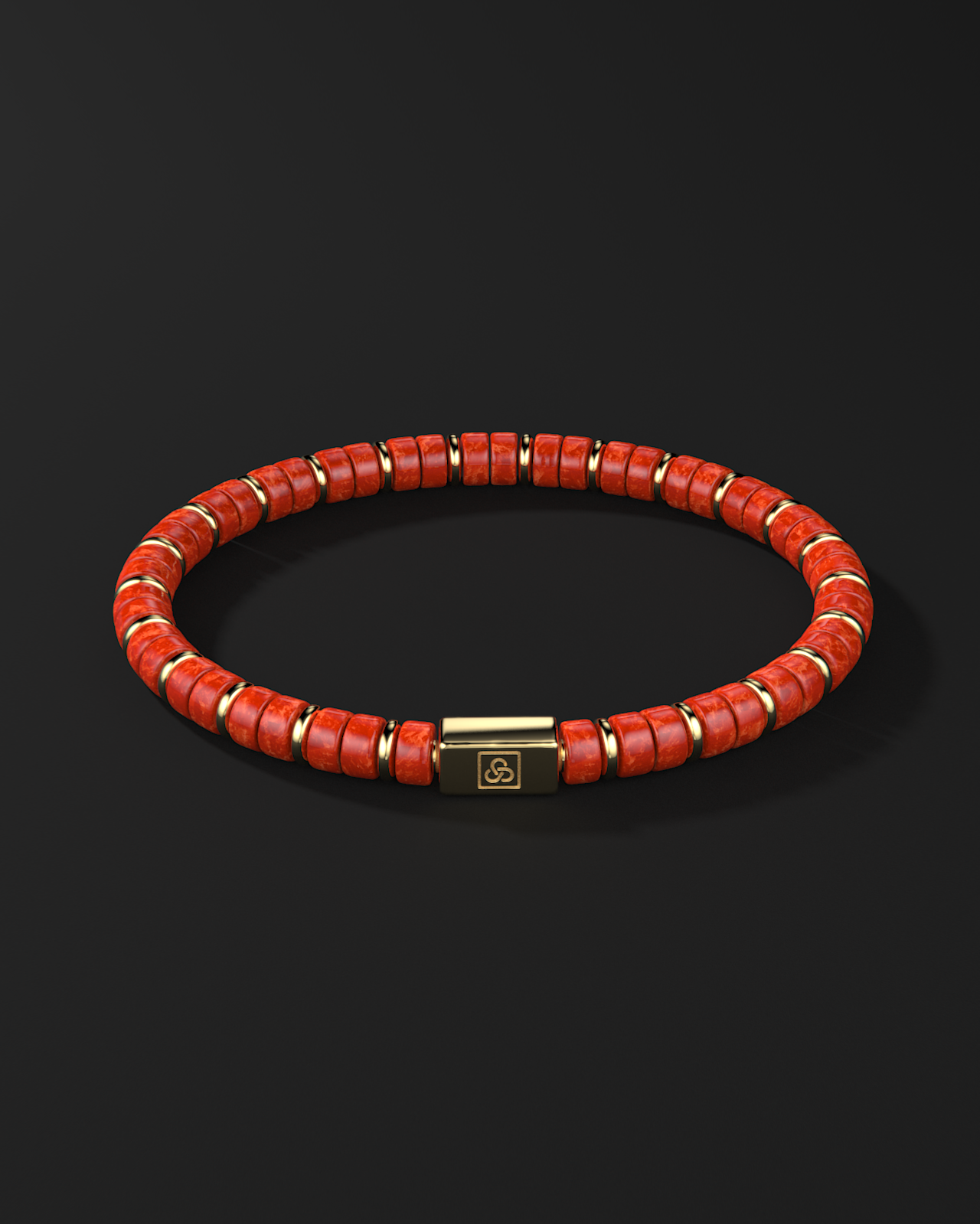 Pulsera de Jade Rojo 6mm | Espaciador #2