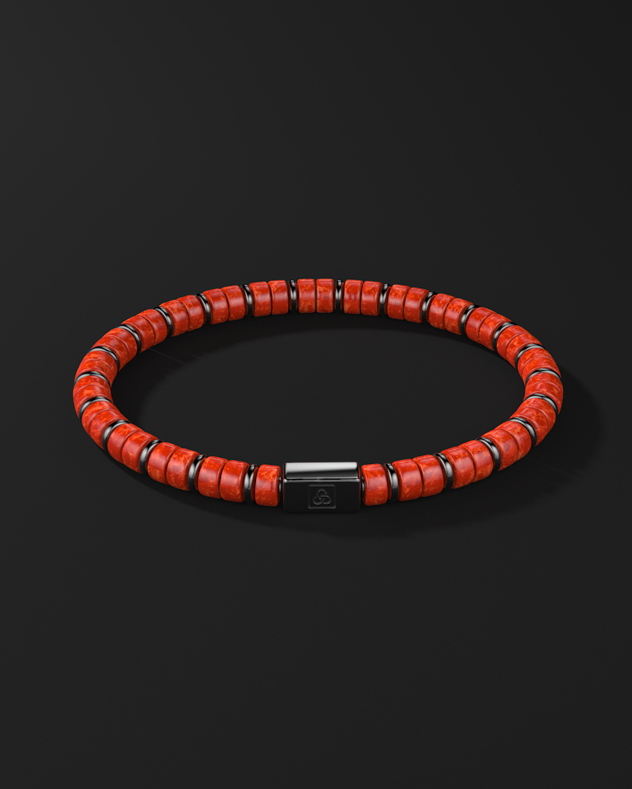 Pulsera de Jade Rojo 6mm | Espaciador #2