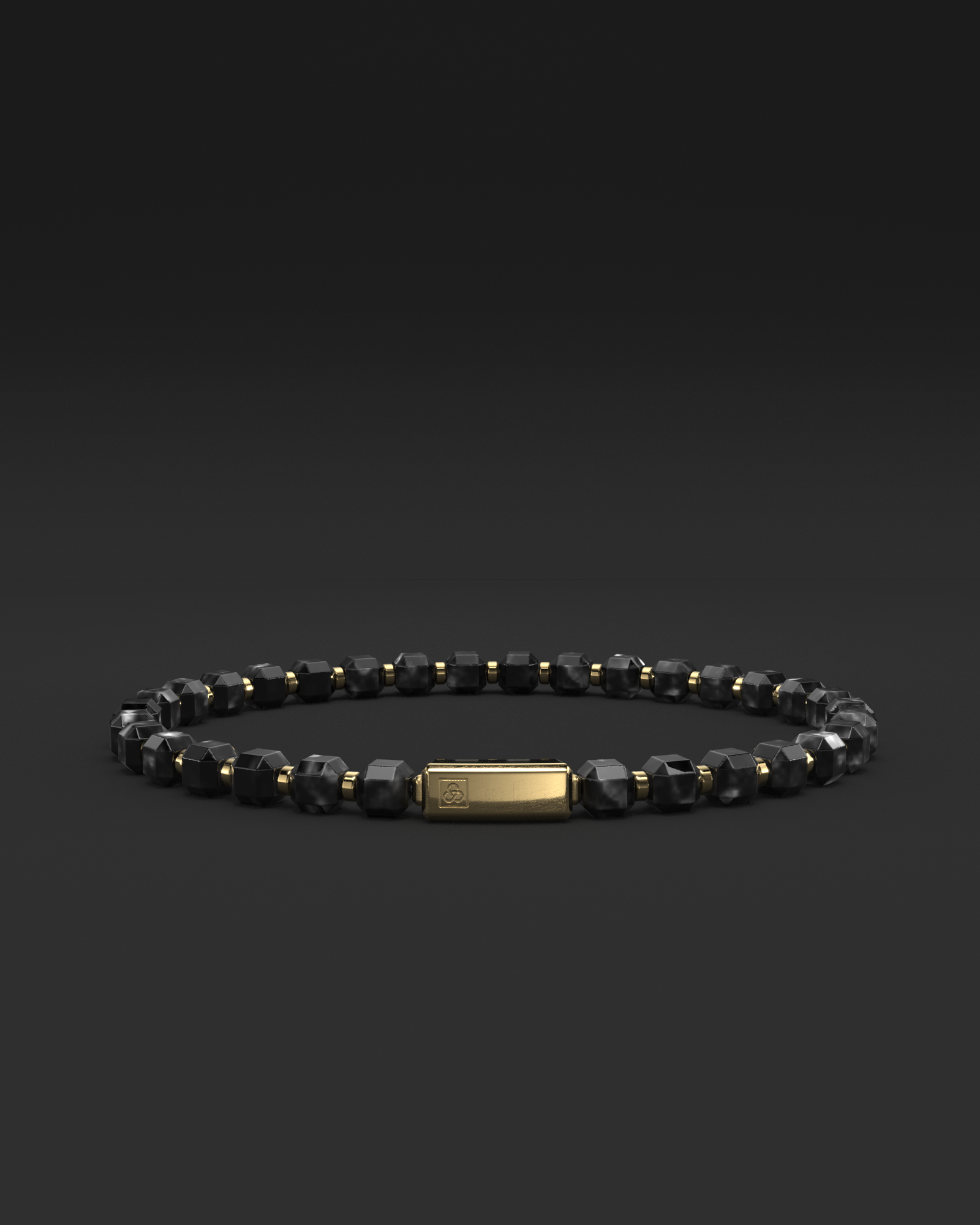 Silver Obsidian Bracelet 5mm | Kubic