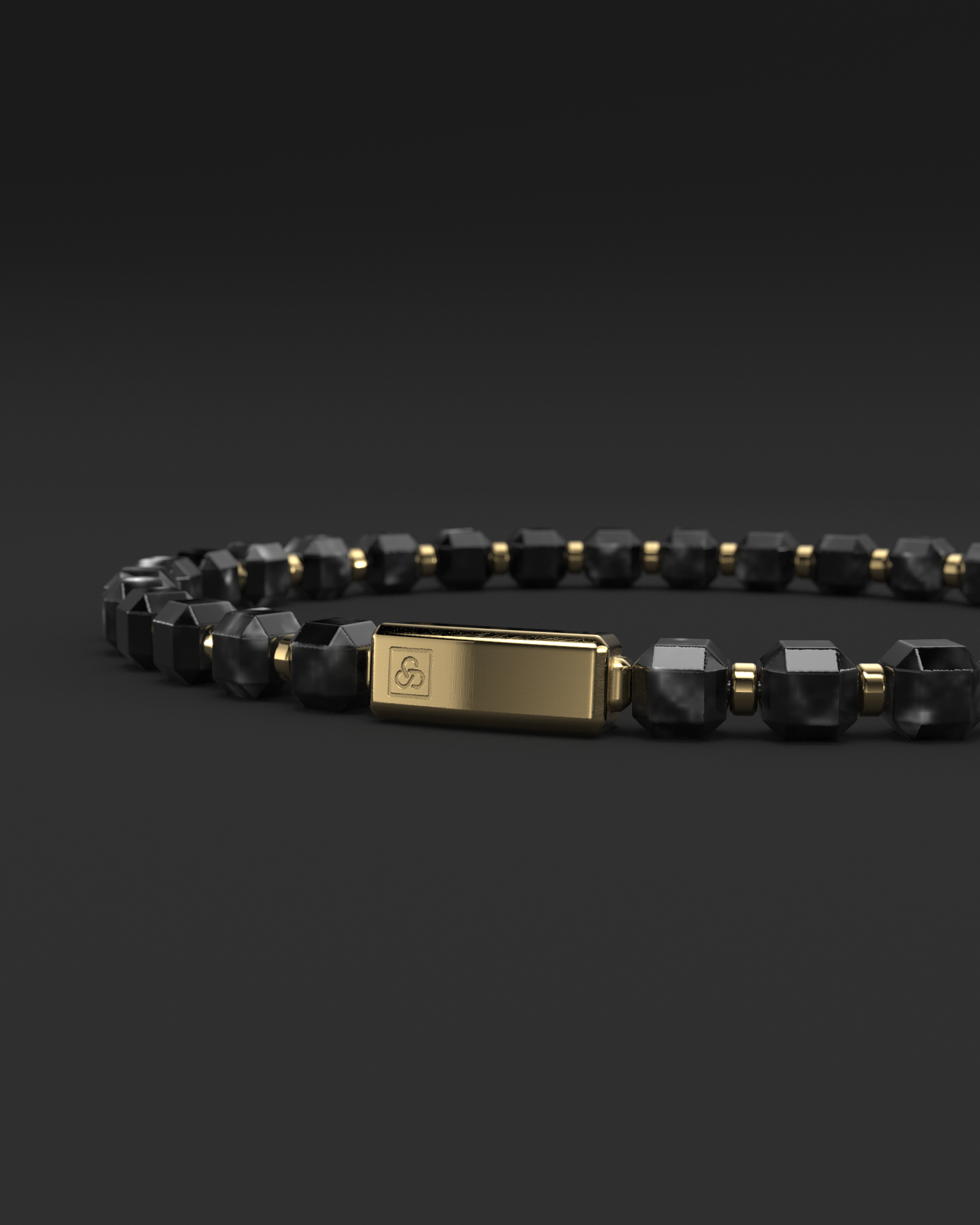 Silver Obsidian Bracelet 5mm | Kubic