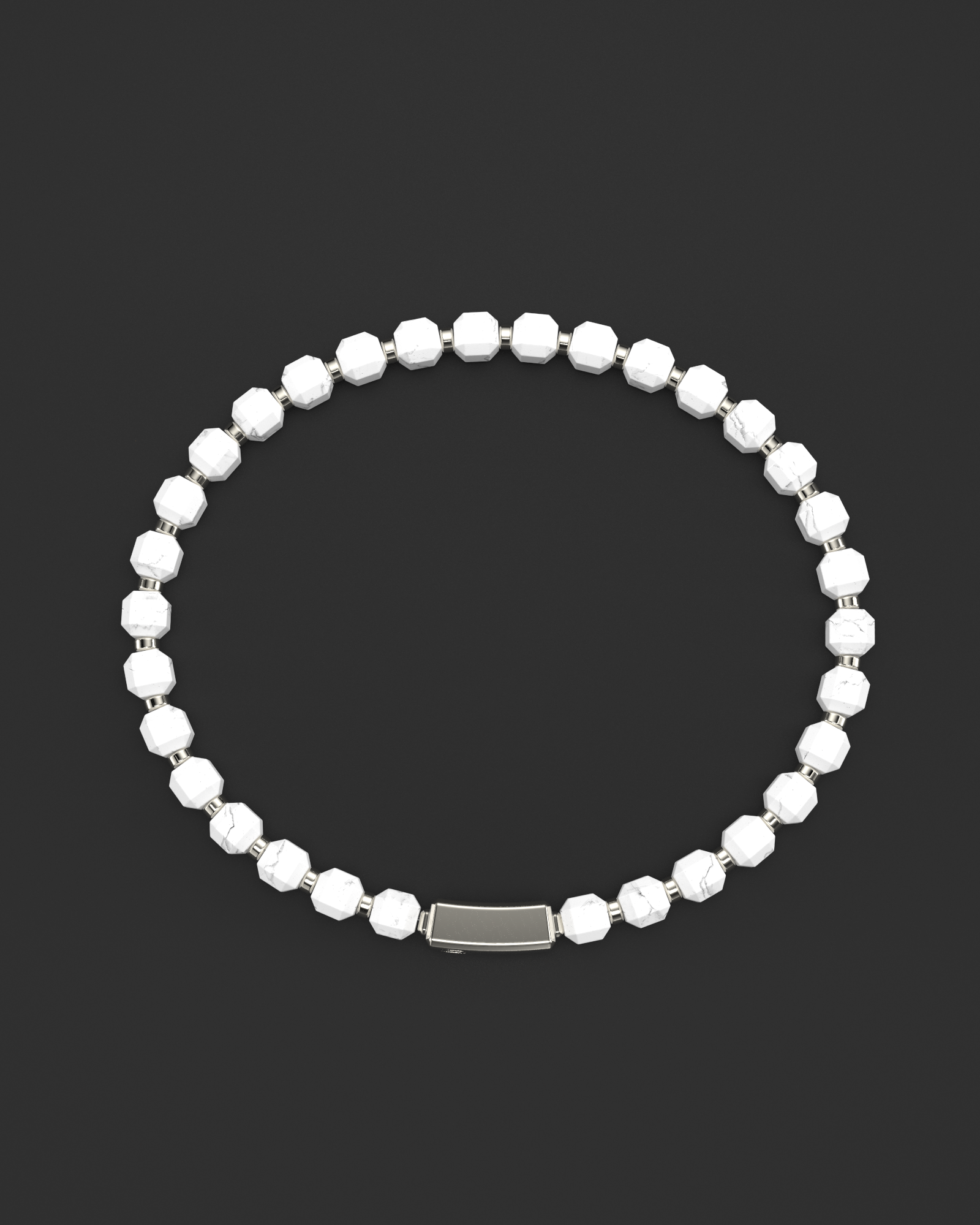 Howlite Bracelet 5mm | Kubic