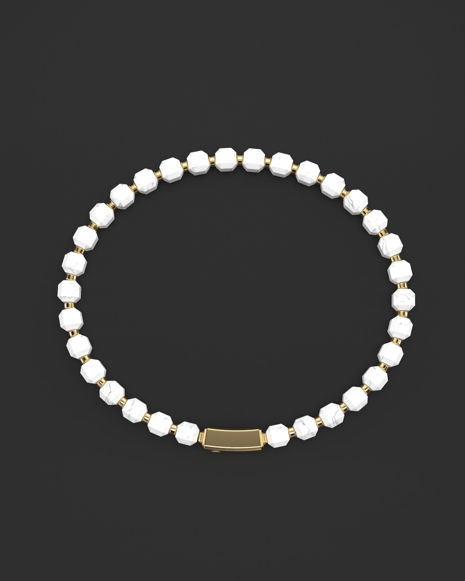 Howlite Bracelet 5mm | Kubic