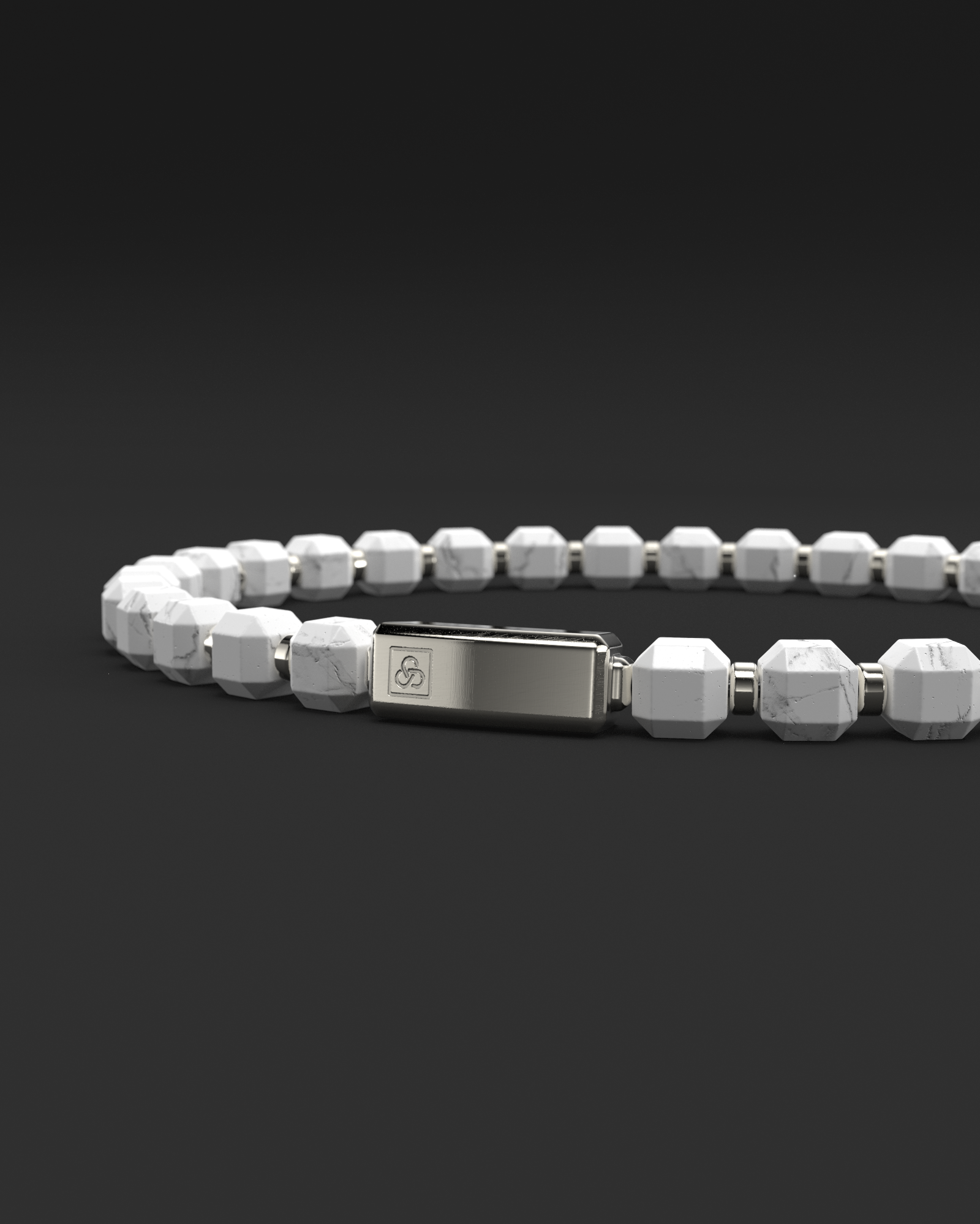 Howlite Bracelet 5mm | Kubic