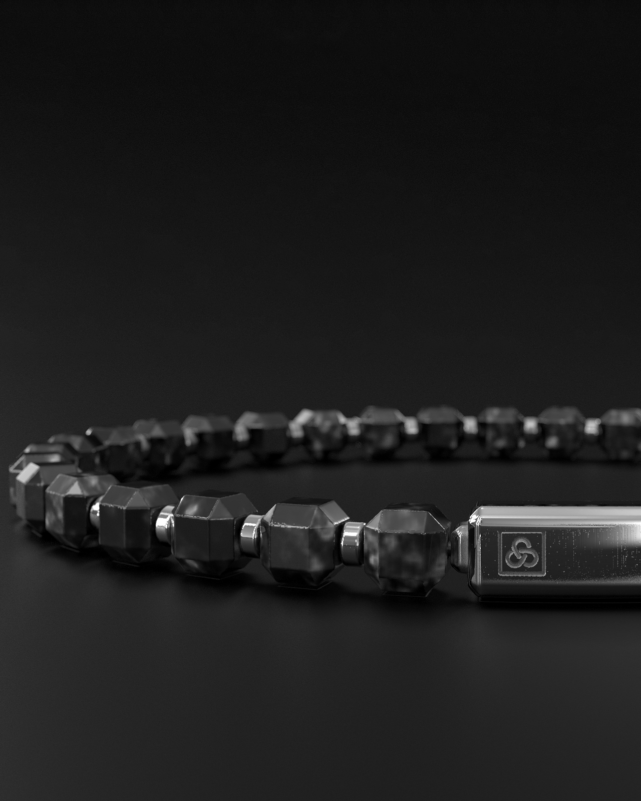 Silver Obsidian Bracelet 5mm | Kubic