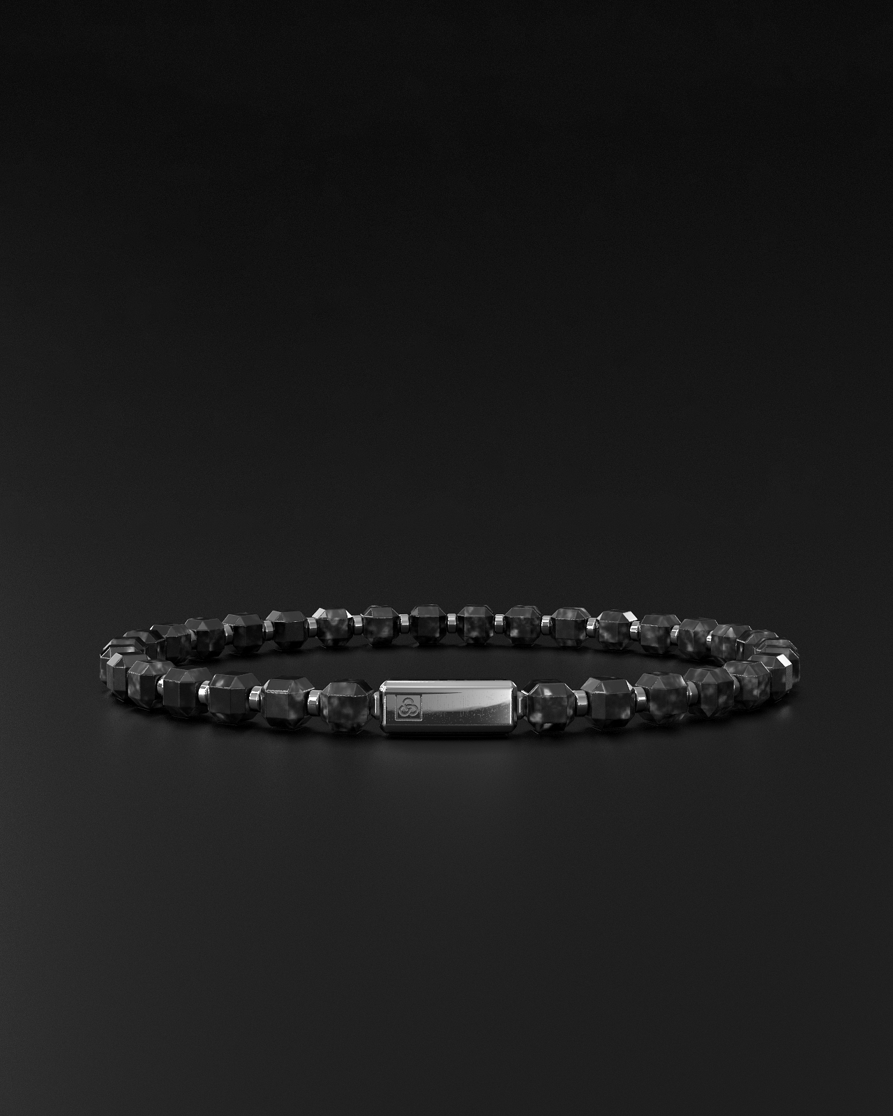 Silver Obsidian Bracelet 5mm | Kubic