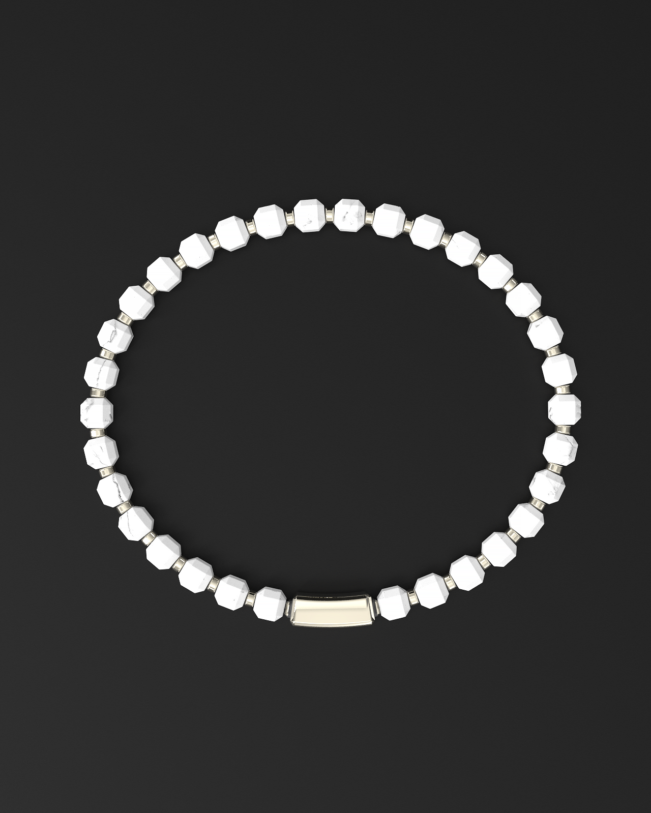 Howlite Bracelet 5mm | Kubic
