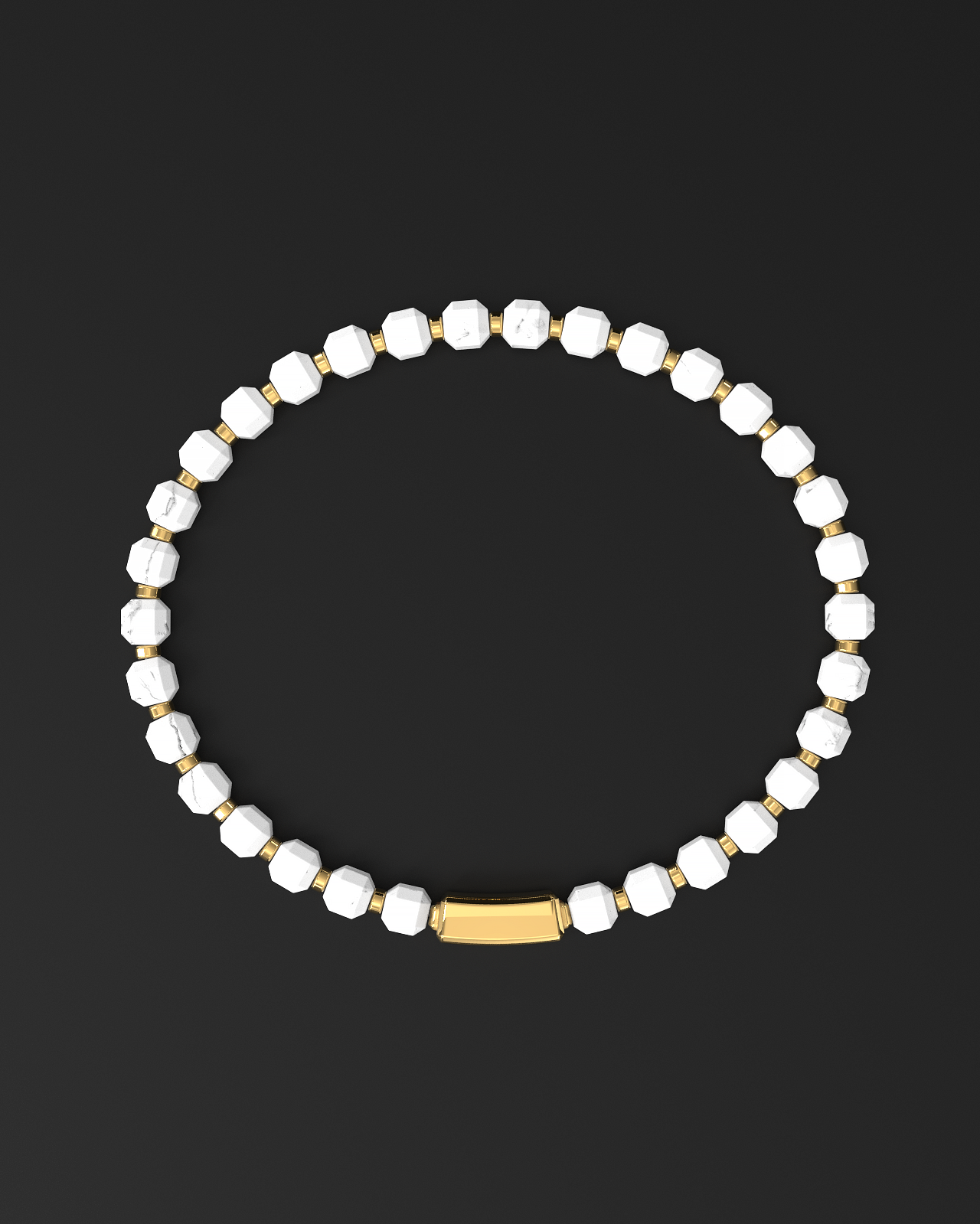 Howlite Bracelet 5mm | Kubic