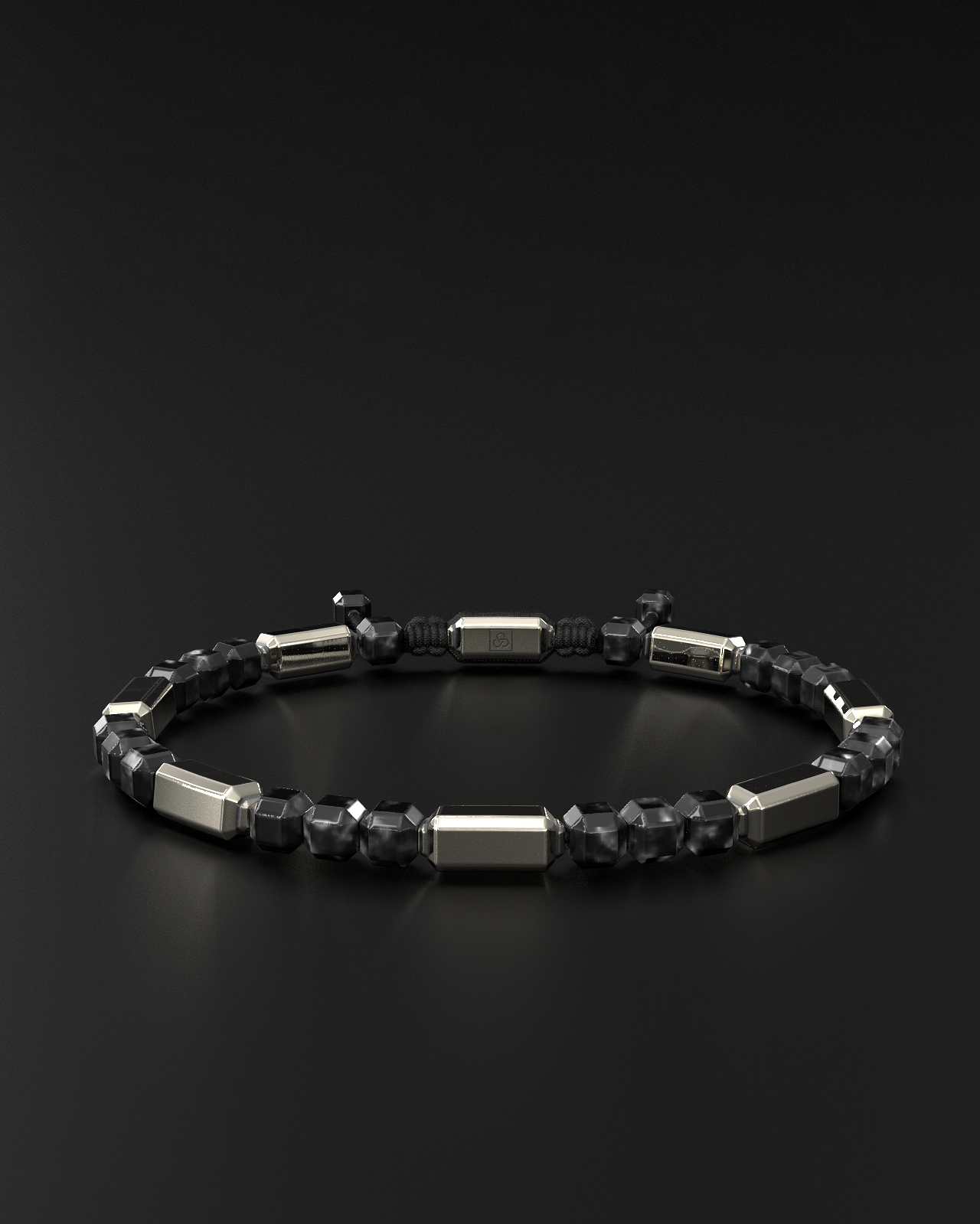 Silver Obsidian Bracelet #2 5mm | Kubic