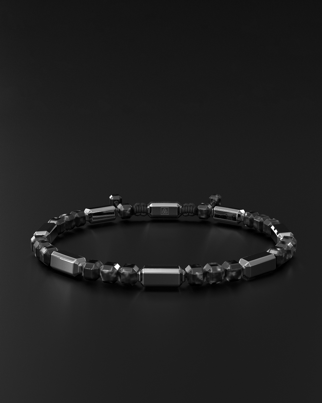 Silver Obsidian Bracelet #2 5mm | Kubic