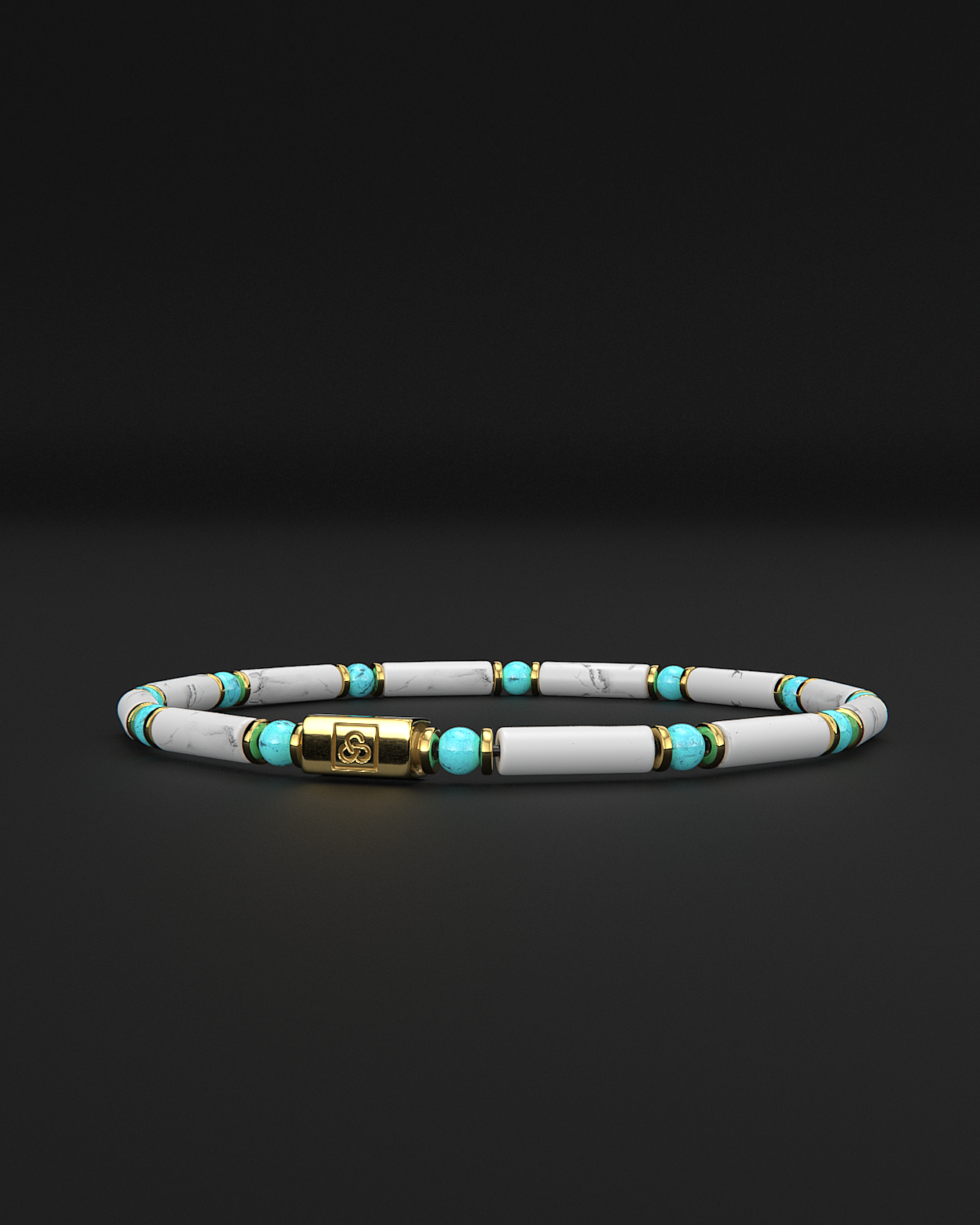 Howlith + Türkis Armband 4mm | PIPE