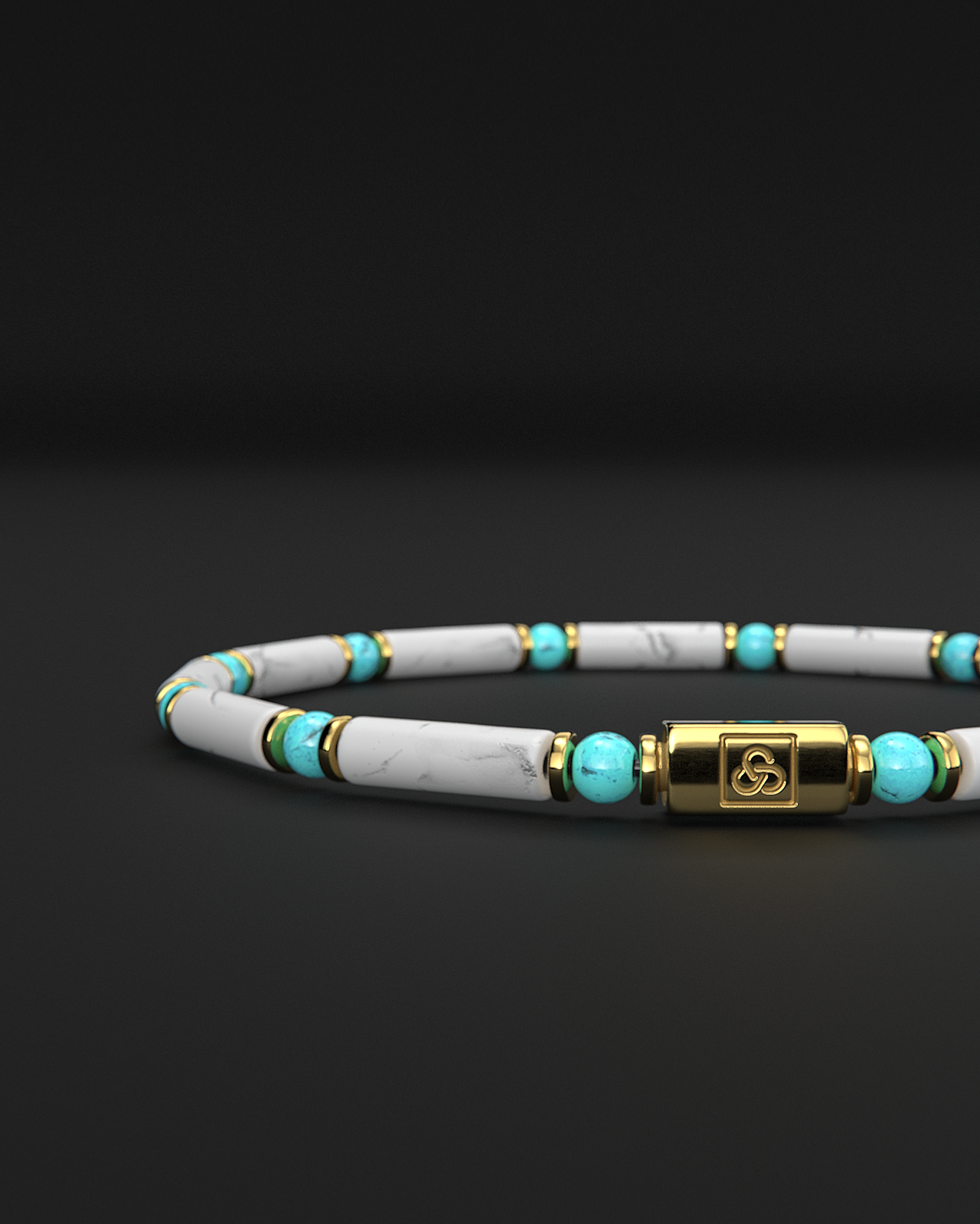 Howlith + Türkis Armband 4mm | PIPE