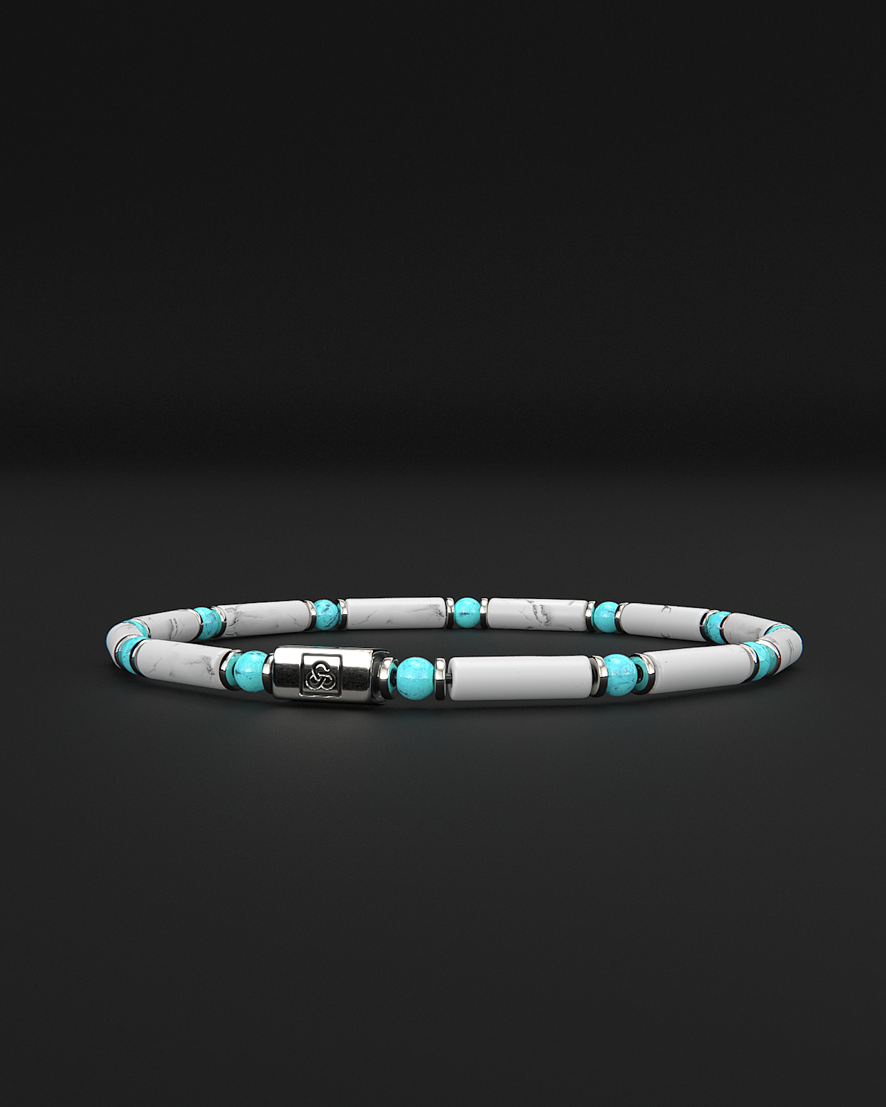 Howlith + Türkis Armband 4mm | PIPE