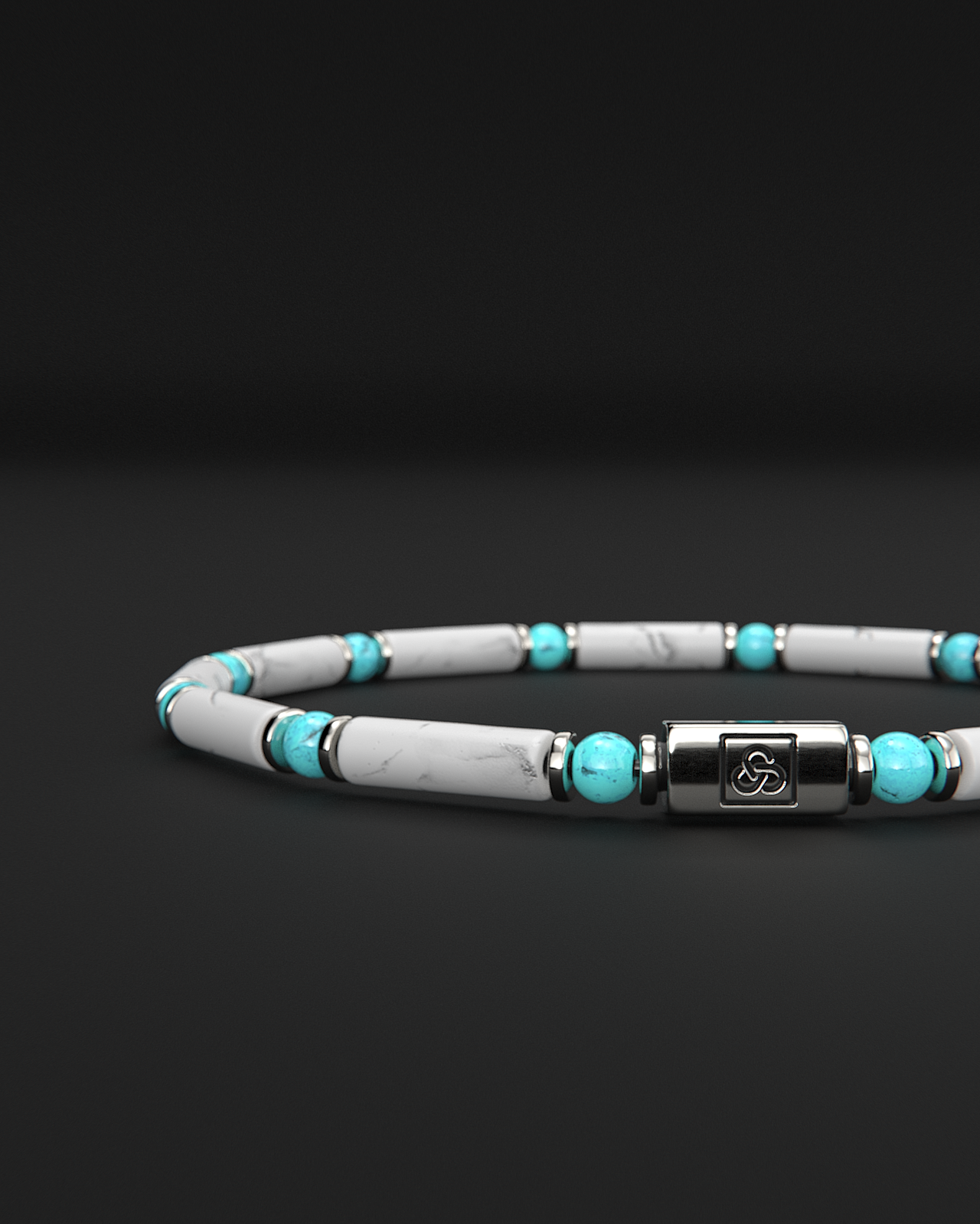 Howlith + Türkis Armband 4mm | PIPE