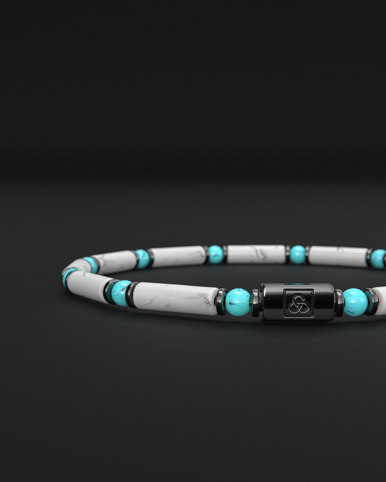 Howlith + Türkis Armband 4mm | PIPE