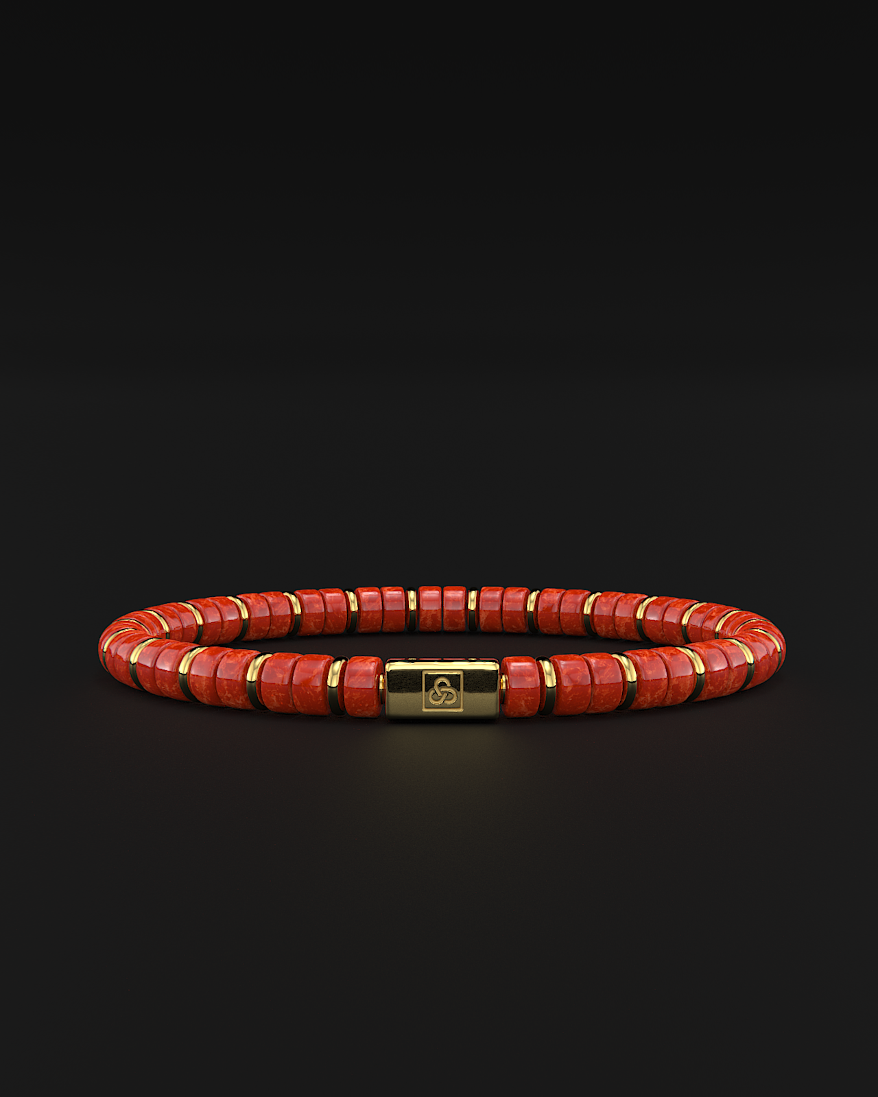 Bracelet en jade rouge 6mm | Entretoise #2
