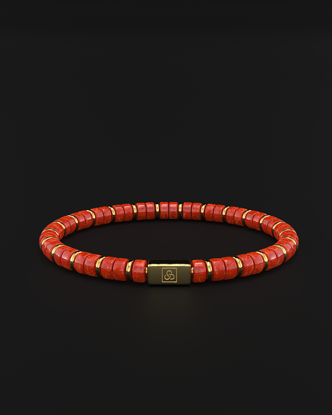 Bracelet en jade rouge 6mm | Entretoise #2