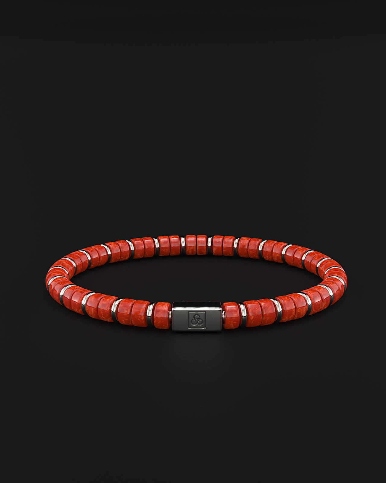 Bracciale di Giada Rossa 6mm | Distanziatore n. 2