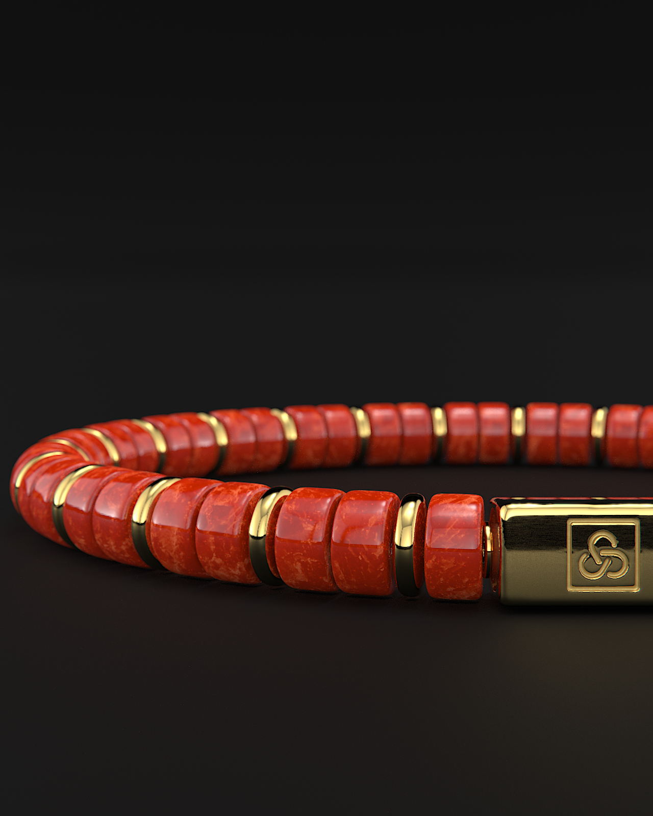 Bracelet en jade rouge 6mm | Entretoise #2