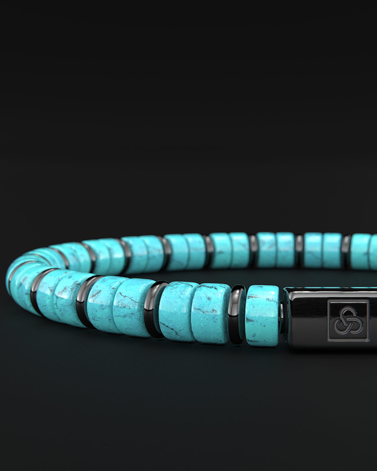 Bracciale Turchese 6mm | Distanziatore n. 2