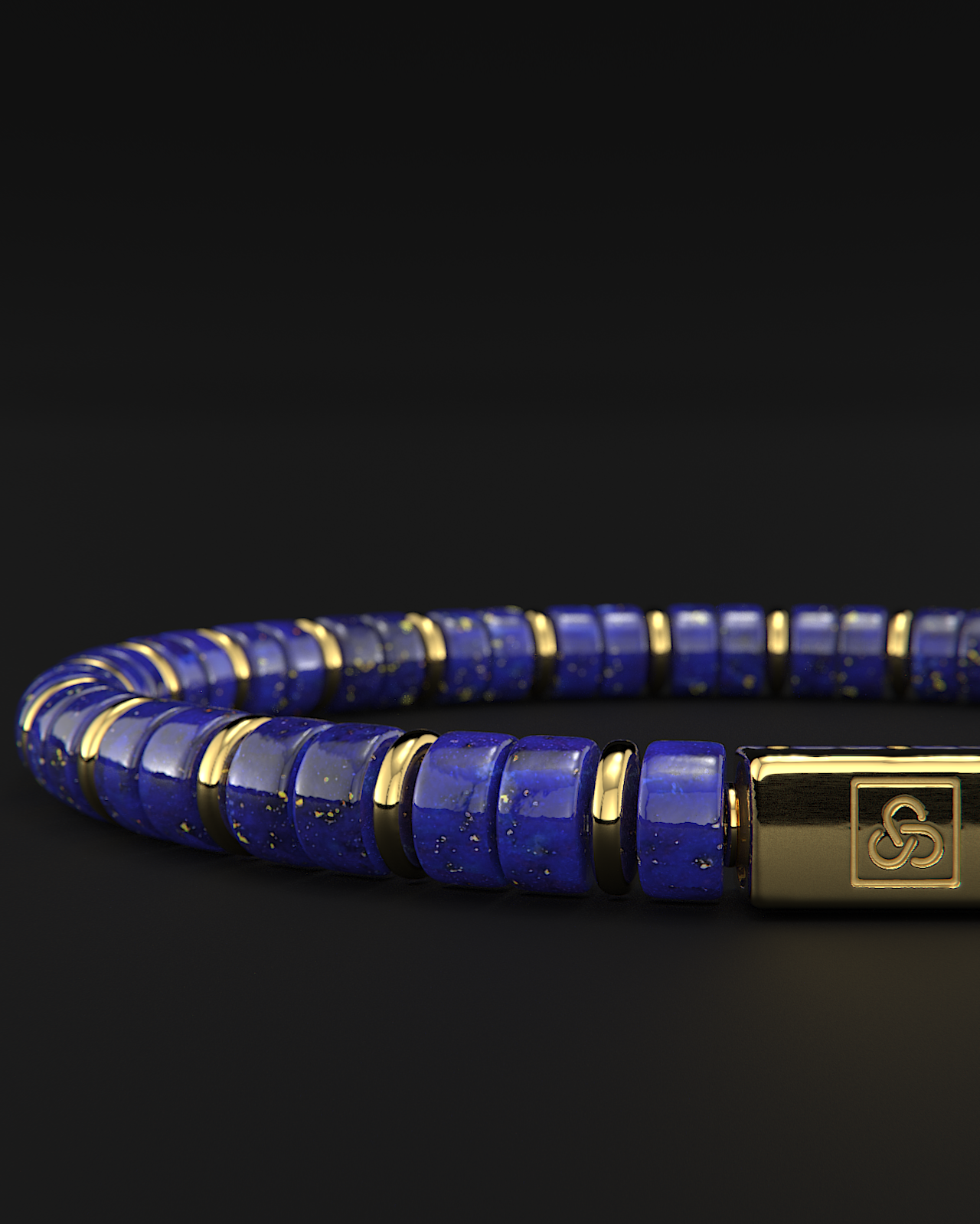 Bracciale in Lapis Lazuli 6mm | Distanziatore n. 2